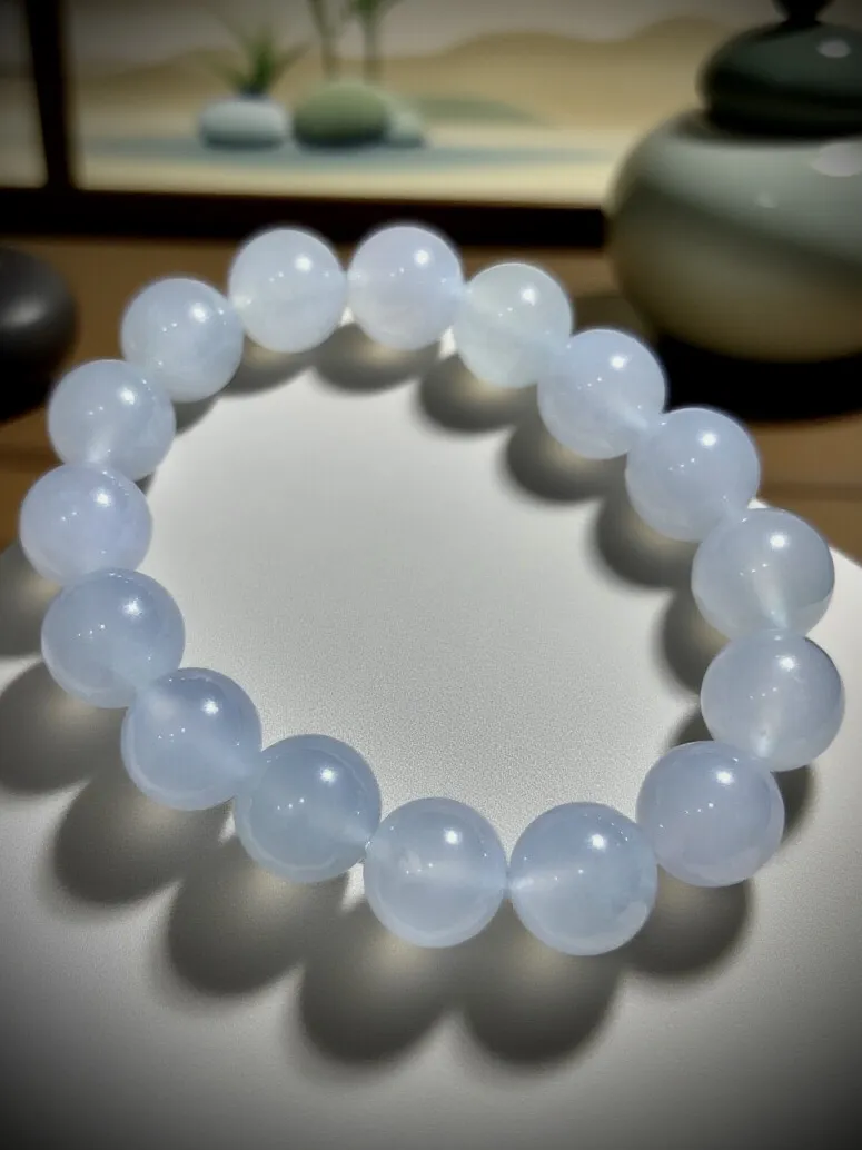 白冰珠子手串，直径约12.5～13mm，16粒，