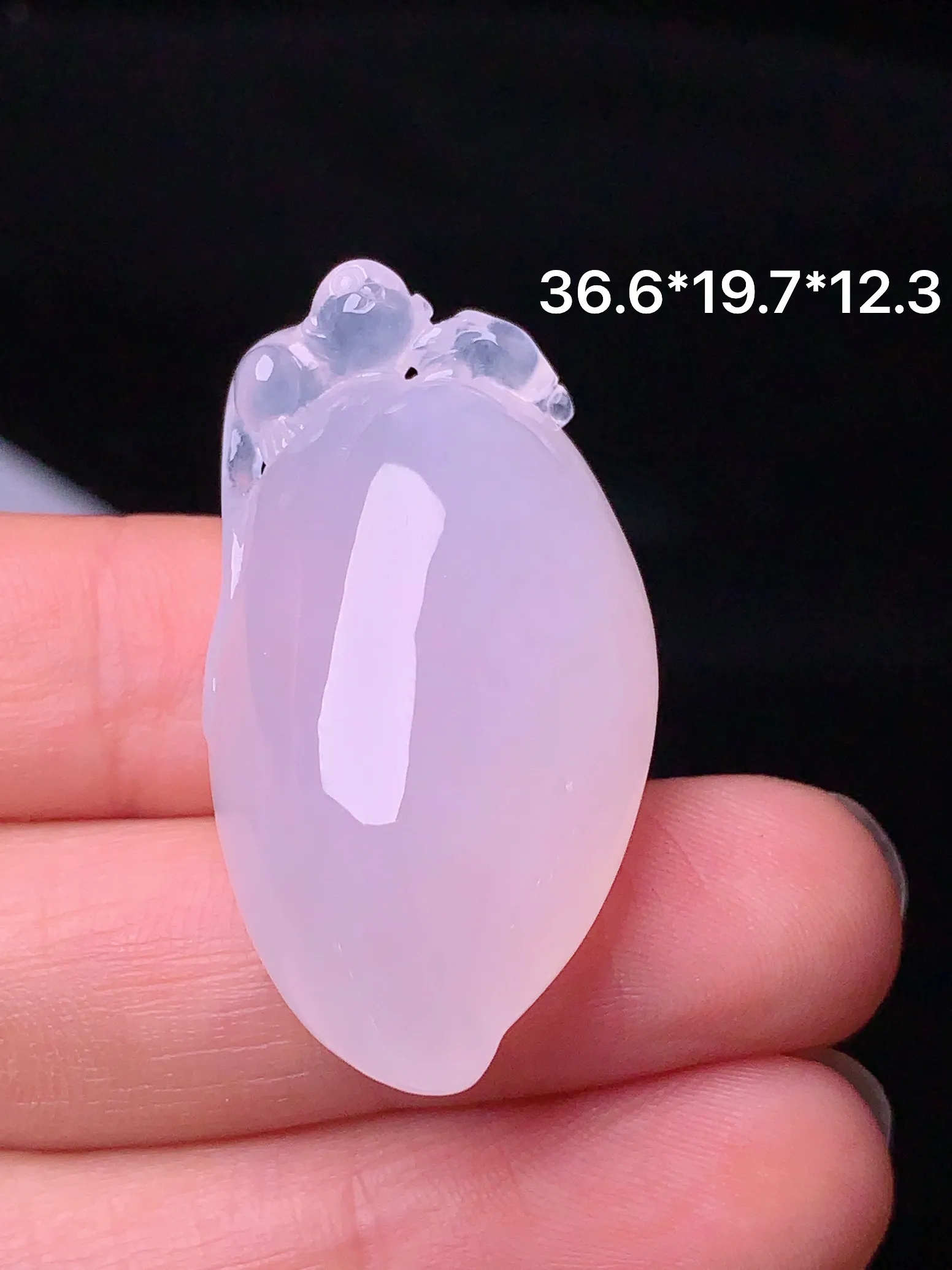 冰种福瓜吊坠 玉质细腻 水润亮眼 整体尺寸36.6*19.7*12.3