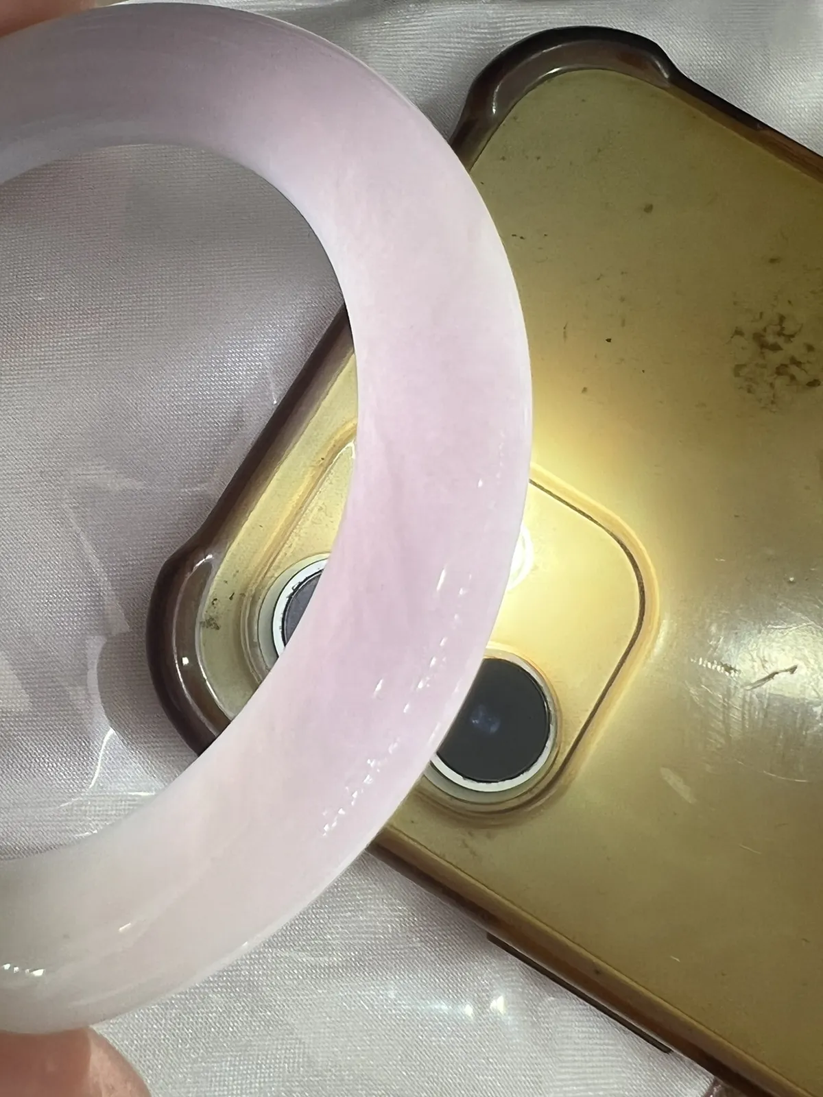 58圈口春带彩圆条手镯，尺寸：58/10.8/10.8色泽艳丽，种水细腻干净