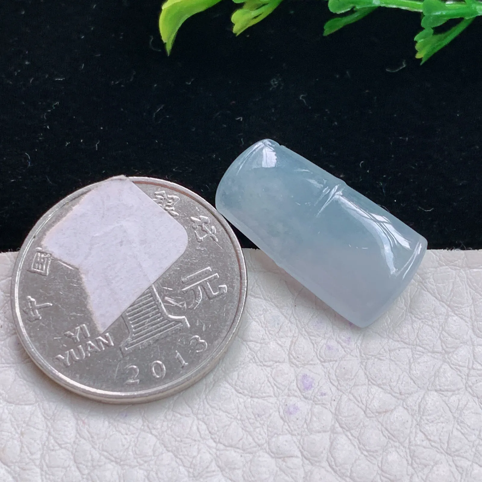 Lz实拍22.6*11.8*4.3翡翠A货精雕冰紫节节高 竹节玉吊坠