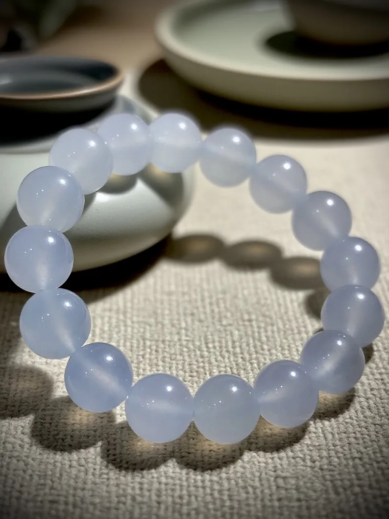 白冰珠子手串，直径约13mm，
16粒，