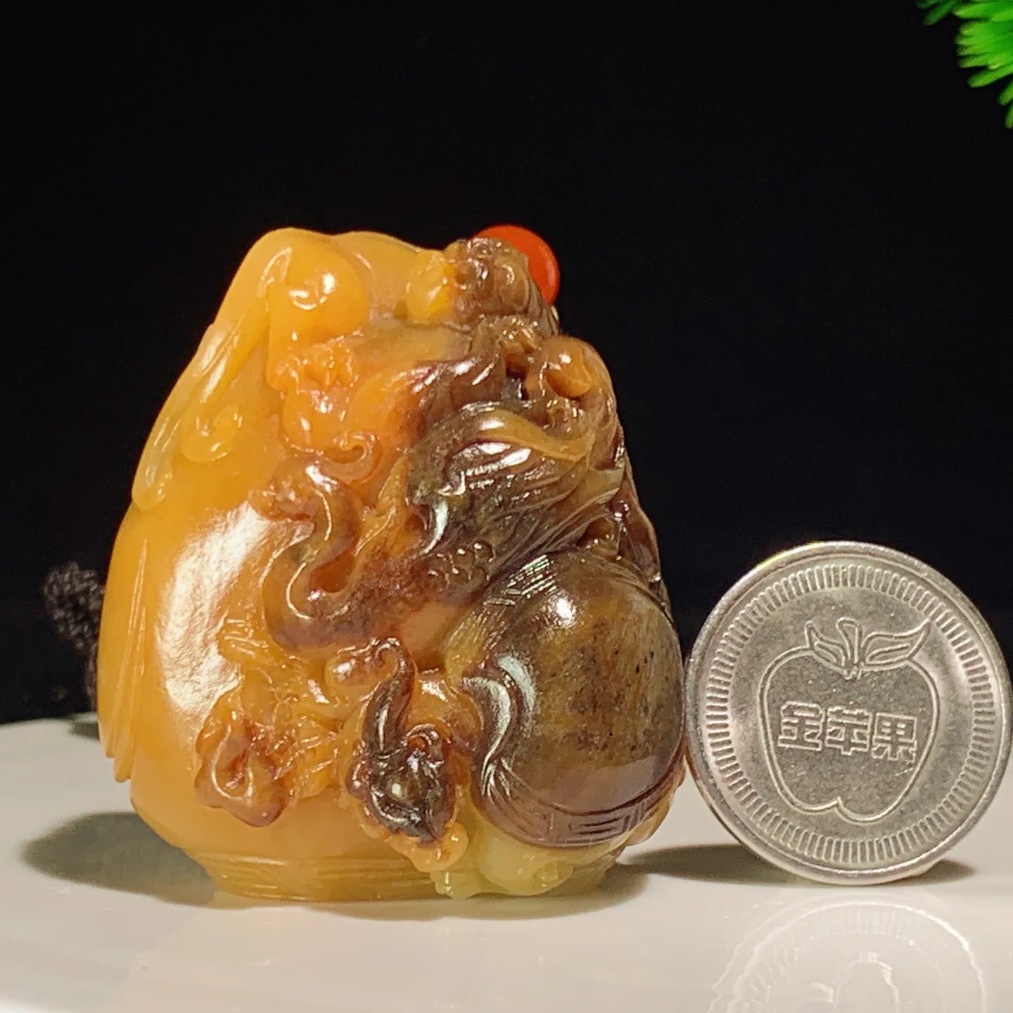 新疆籽料黄沁富贵长寿挂件 尺寸49/42/30重99克，玉质细腻油润 底色纯净 脂粉好，品质好！lt2507012