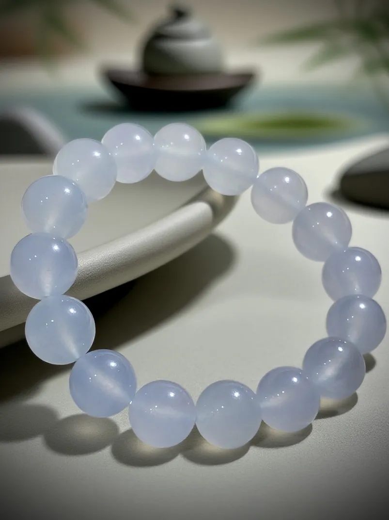 白冰珠子手串，直径约13mm，
16粒，