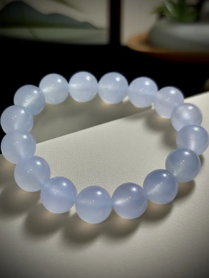白冰珠子手串，直径约13mm，
16粒，