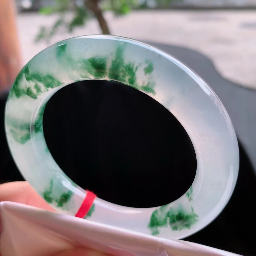 正圈冰玻飘花 无瑕 尺寸:58.5/13/12.5 花美 种水好️️