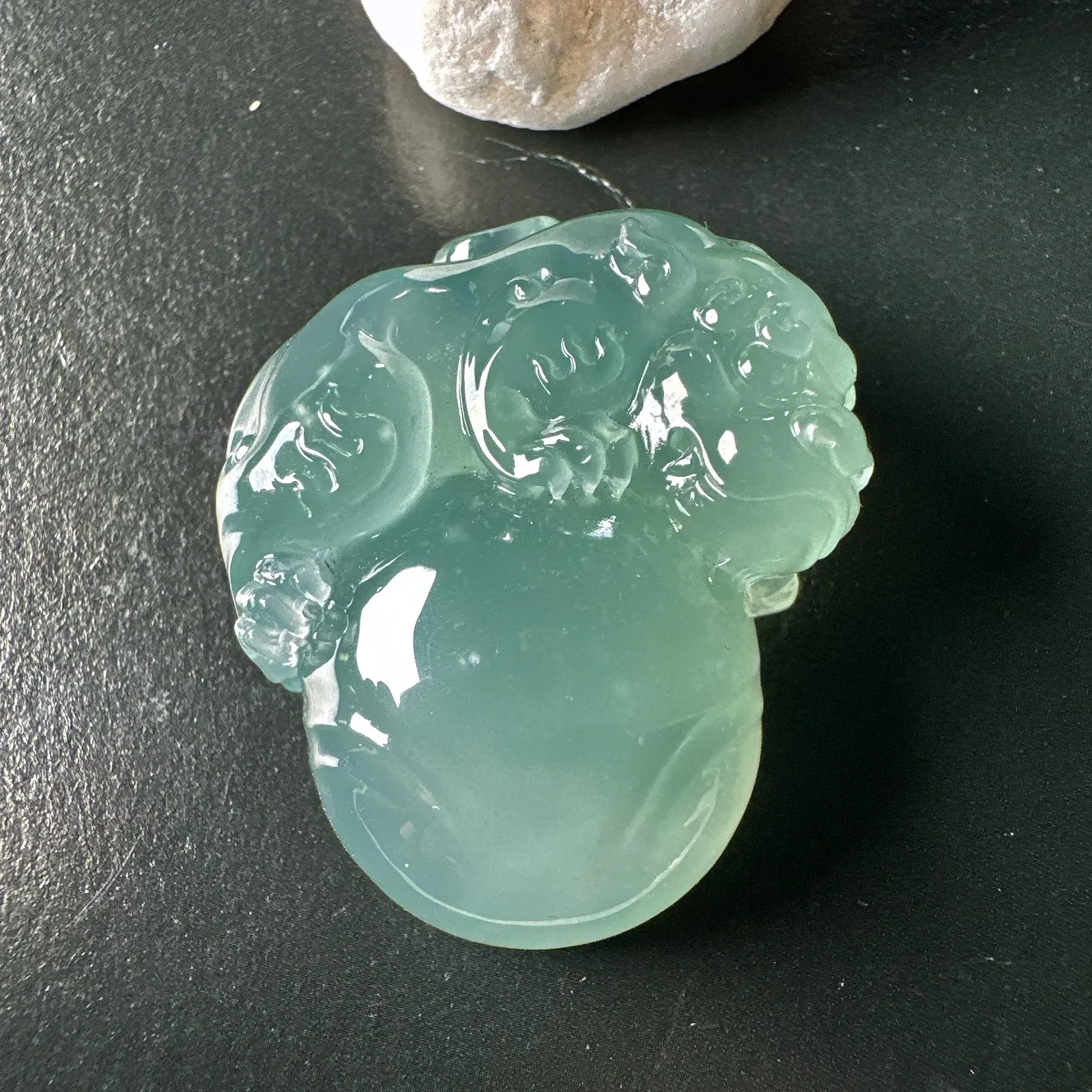 【冰种貔貅吊坠】天空蓝老料，冰感十足，难得的好种水貔貅，有求必应，饱满圆润，招财佳品。