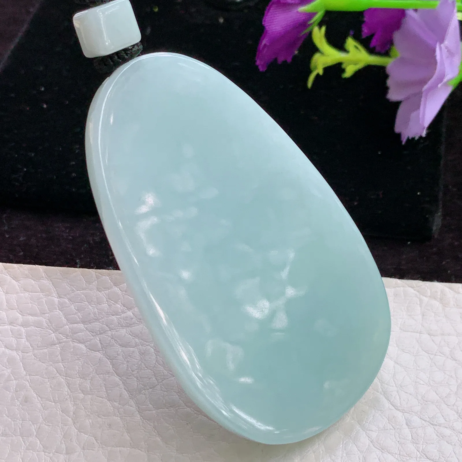 mut实拍70.7*42.8*12老坑精雕胶感冰晴翡翠素衣观音 玉观音玉吊坠 玉挂件
