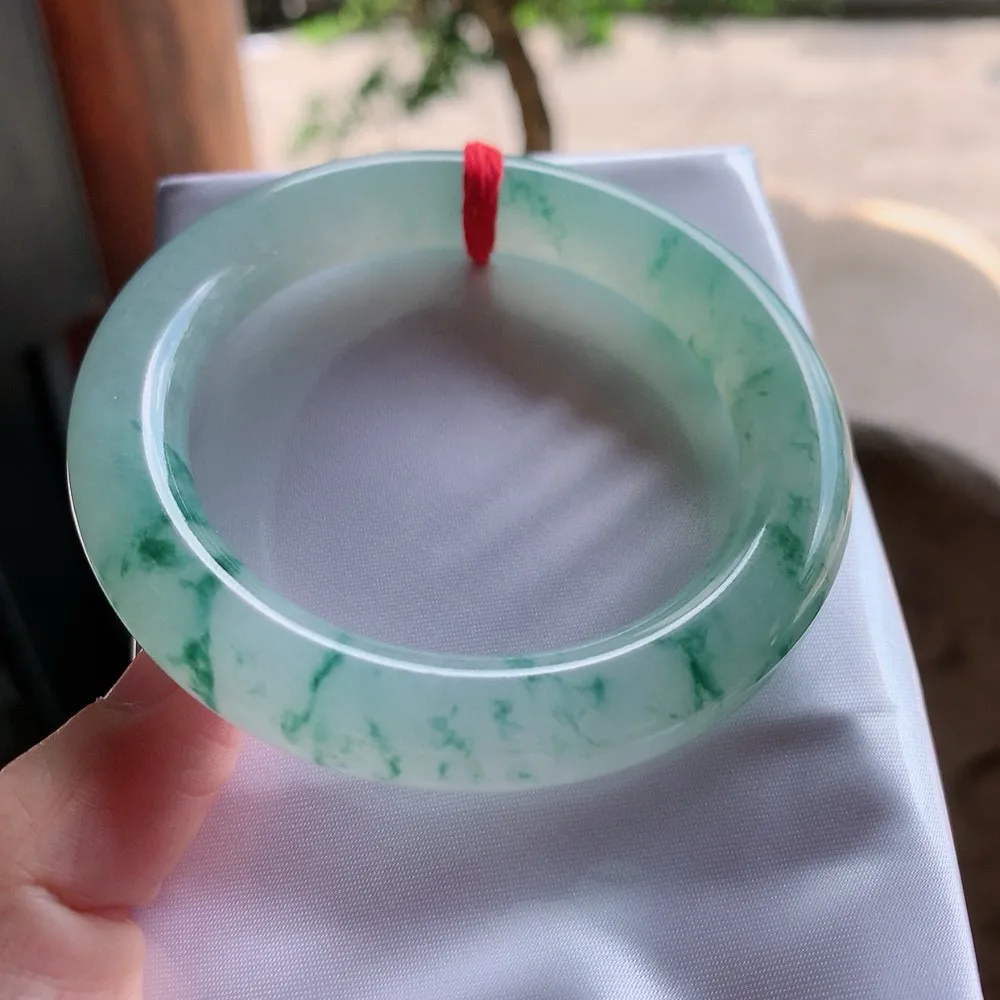 圆条高冰飘花 一丝棉线 尺寸:54.1/10.9 花美🥰🥰