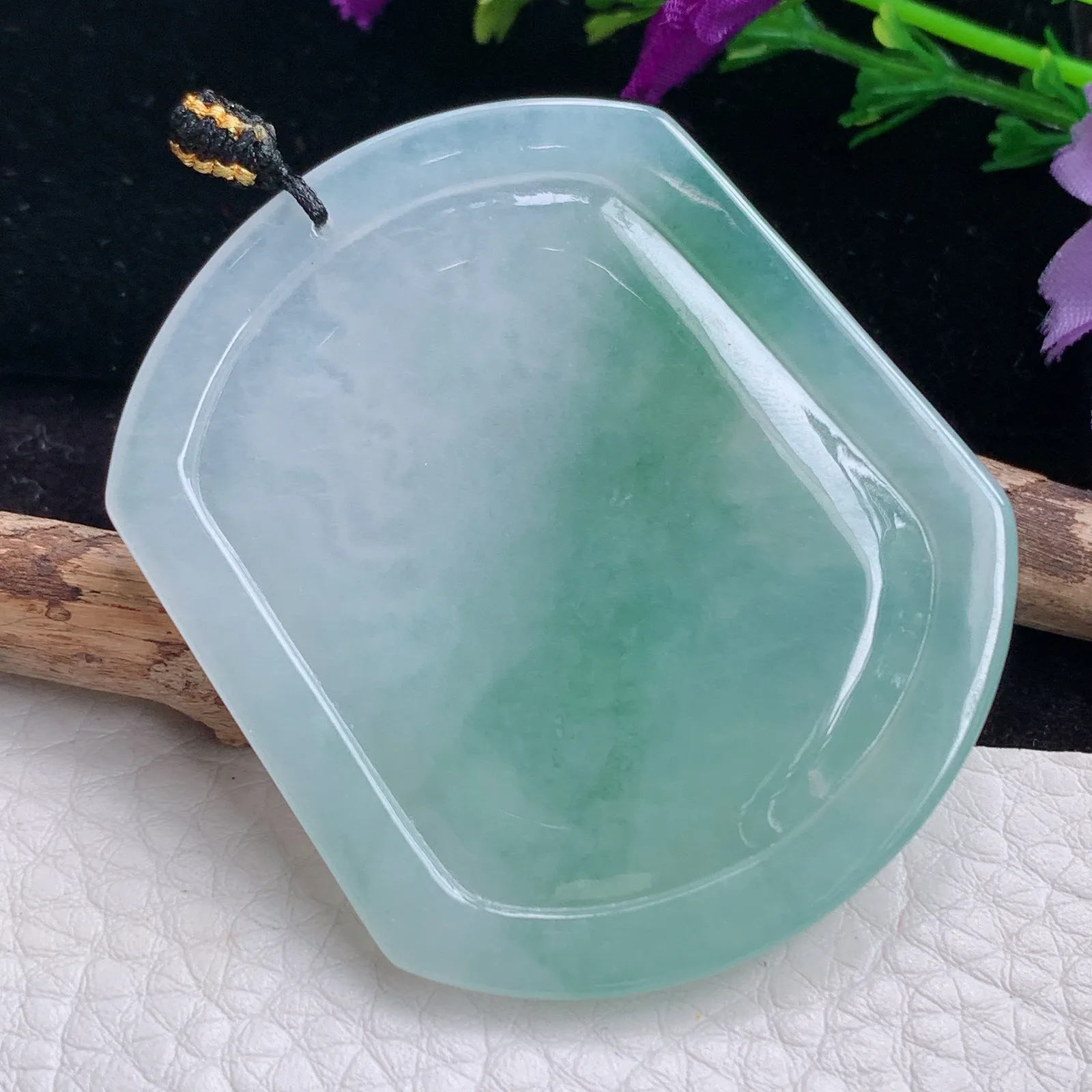 kh实拍53.6*45.5*5.5老坑精雕缅甸翡翠冰飘花千手观音 玉观音玉吊坠 玉挂件