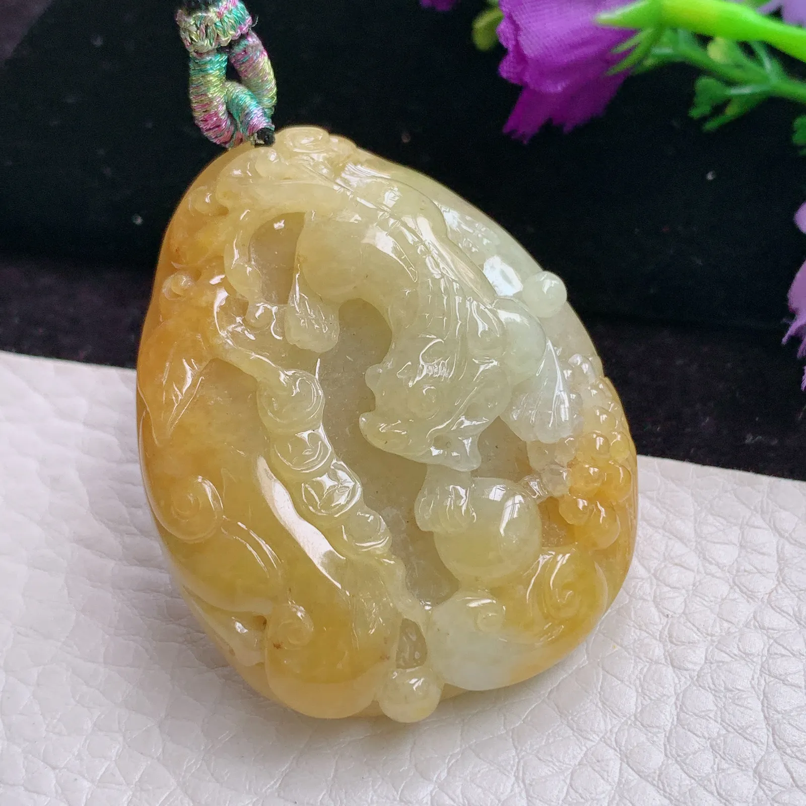 mut实拍48*40*14.5老坑精雕缅甸翡翠黄翡招财貔貅 皮休玉吊坠 玉挂件