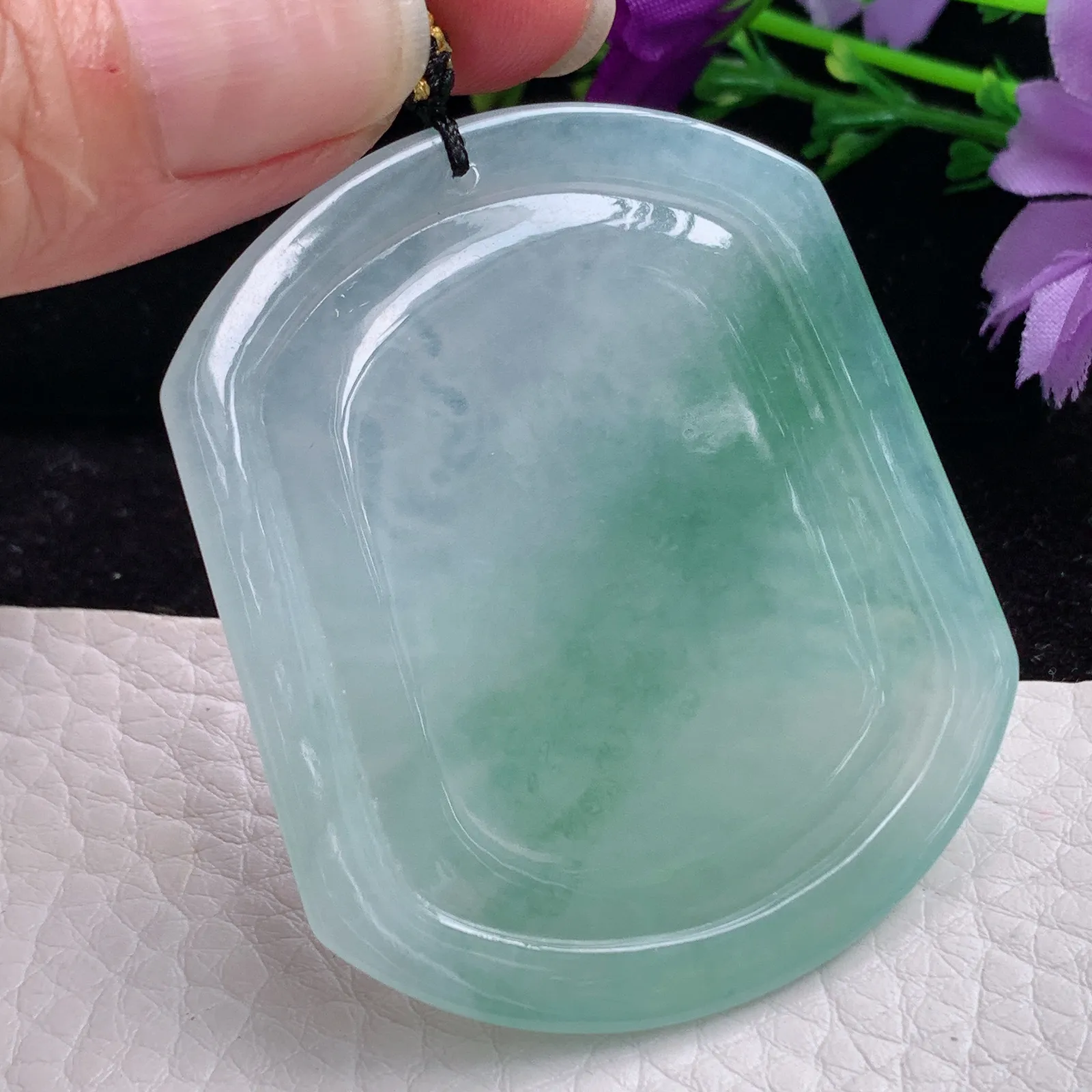 kh实拍53.6*45.5*5.5老坑精雕缅甸翡翠冰飘花千手观音 玉观音玉吊坠 玉挂件