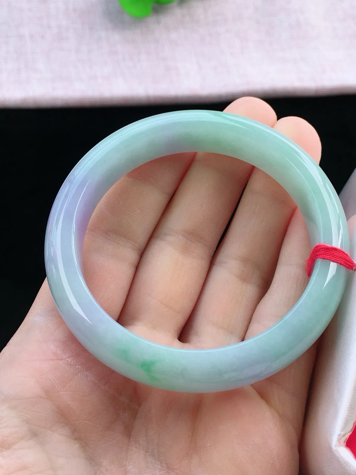 正圈55-56可戴，种老水足，尺寸56/12/7.5mm，紫罗兰正圈翡翠手镯