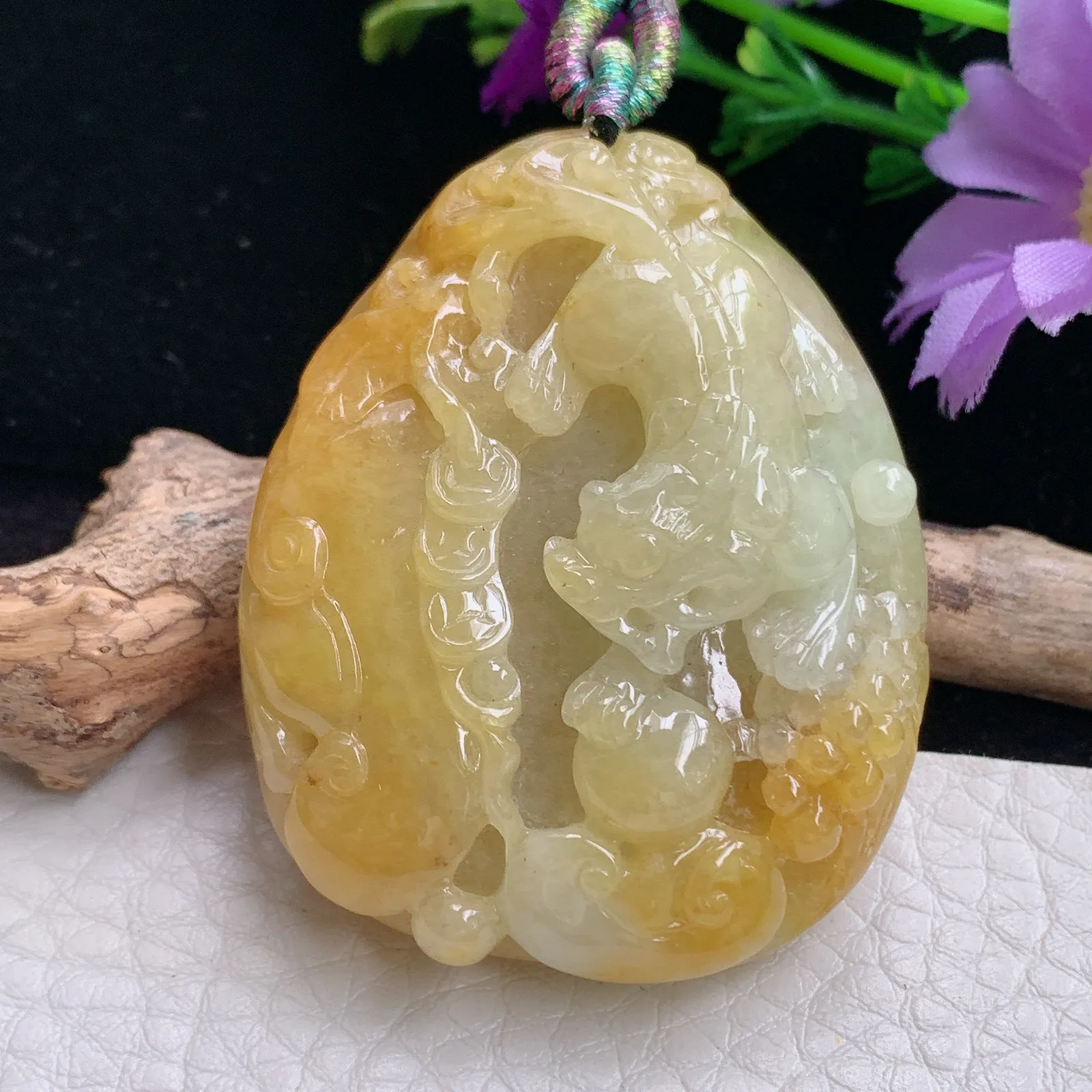 mut实拍48*40*14.5老坑精雕缅甸翡翠黄翡招财貔貅 皮休玉吊坠 玉挂件