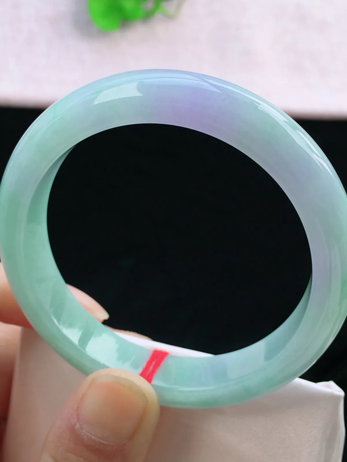 正圈55-56可戴，种老水足，尺寸56/12/7.5mm，紫罗兰正圈翡翠手镯