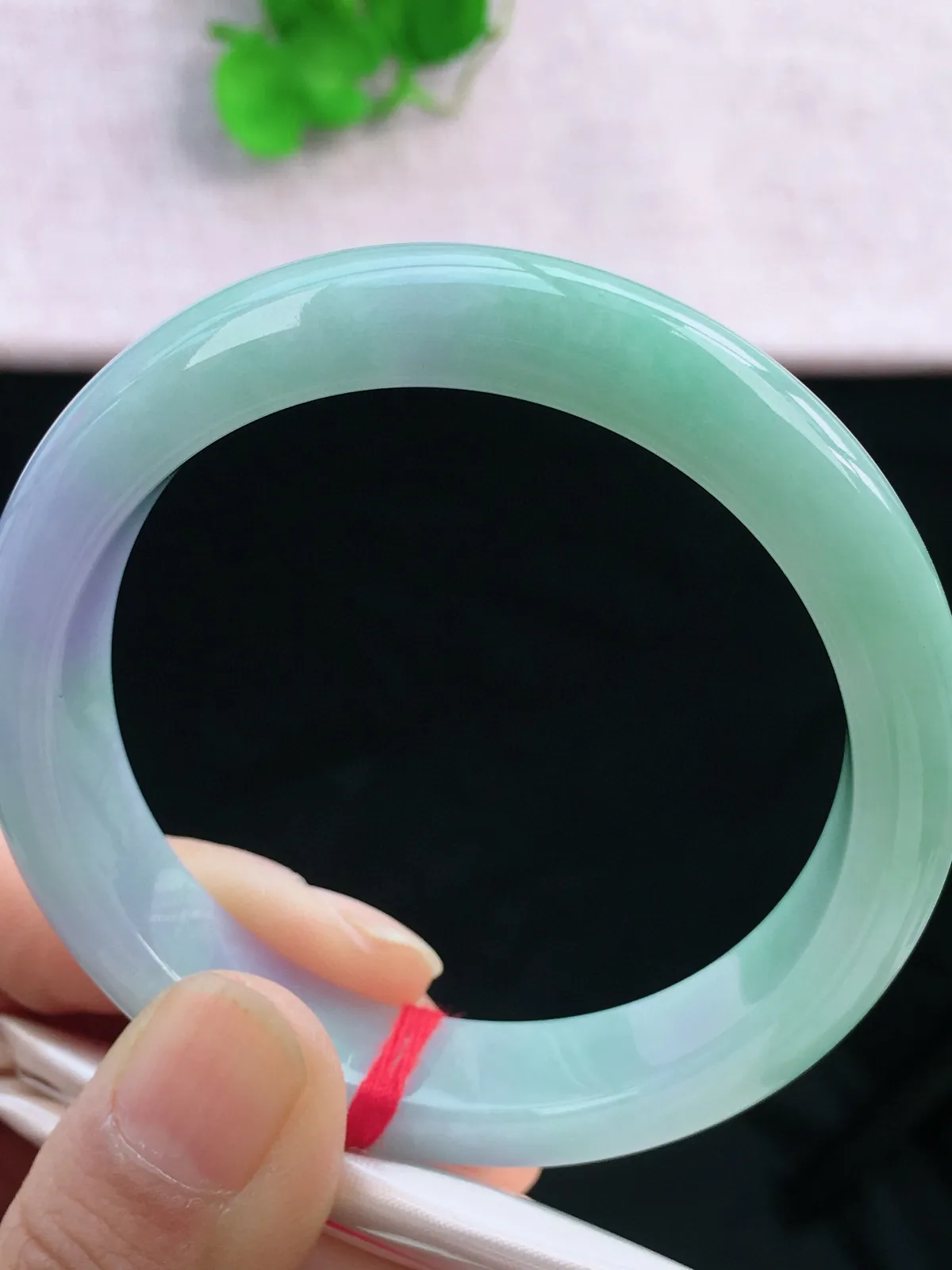 正圈55-56可戴，种老水足，尺寸56/12/7.5mm，紫罗兰正圈翡翠手镯