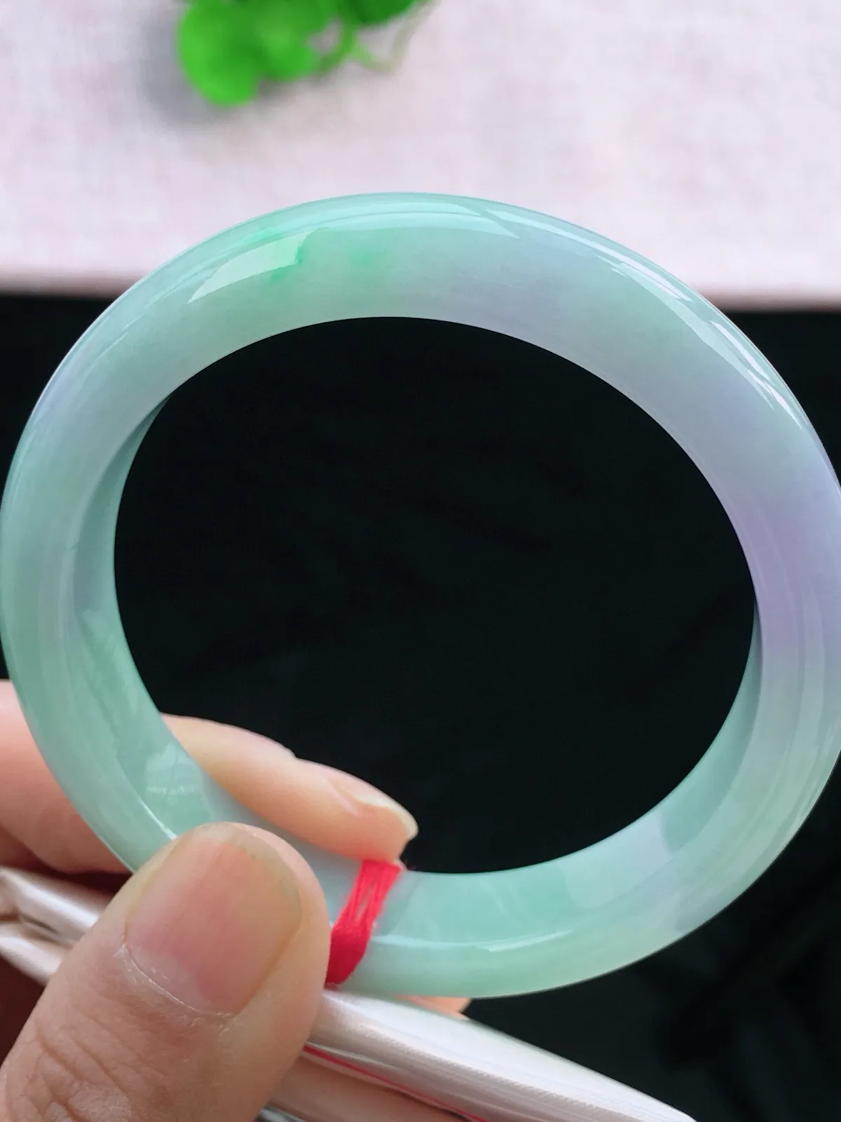 正圈55-56可戴，种老水足，尺寸56/12/7.5mm，紫罗兰正圈翡翠手镯
