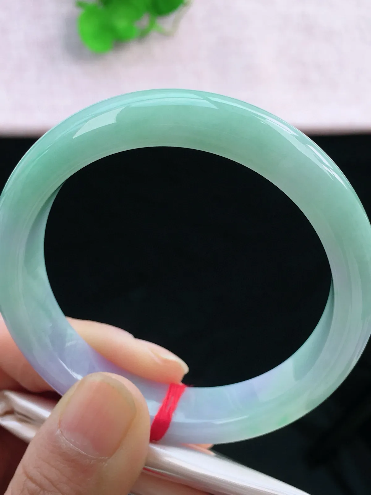 正圈55-56可戴，种老水足，尺寸56/12/7.5mm，紫罗兰正圈翡翠手镯