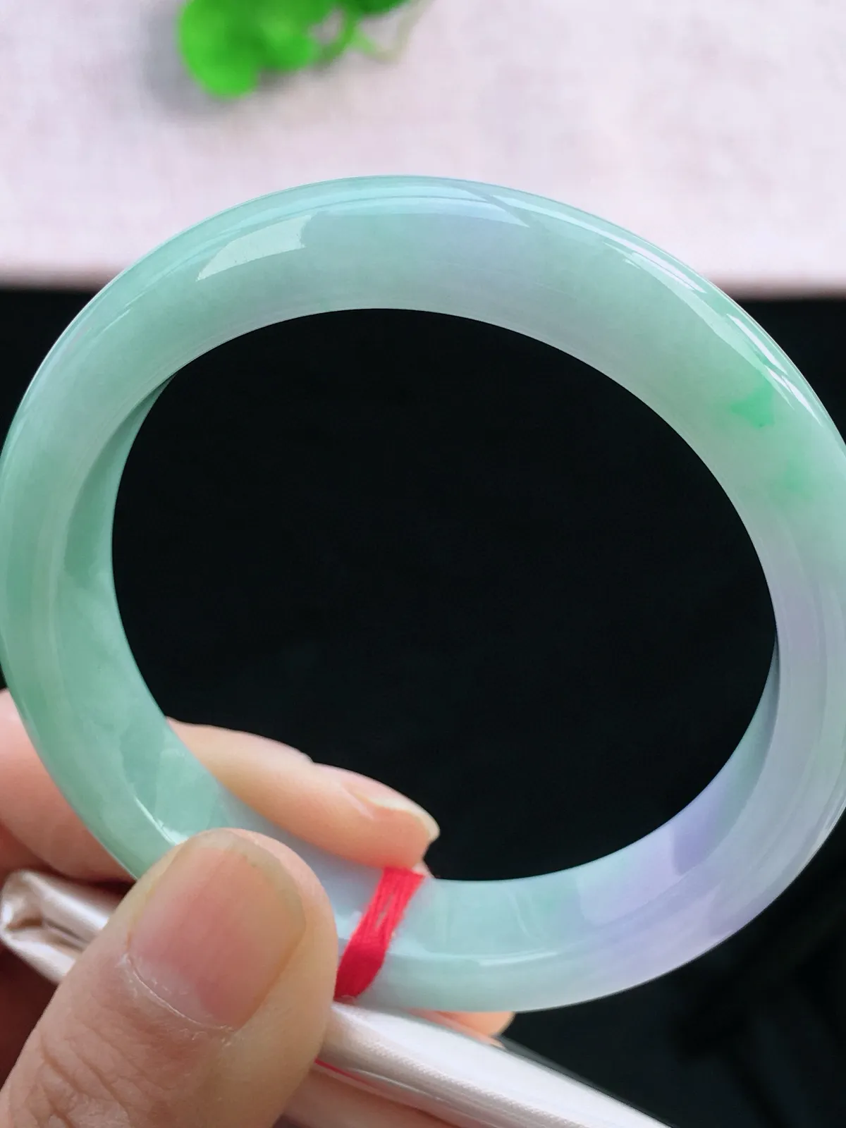 正圈55-56可戴，种老水足，尺寸56/12/7.5mm，紫罗兰正圈翡翠手镯