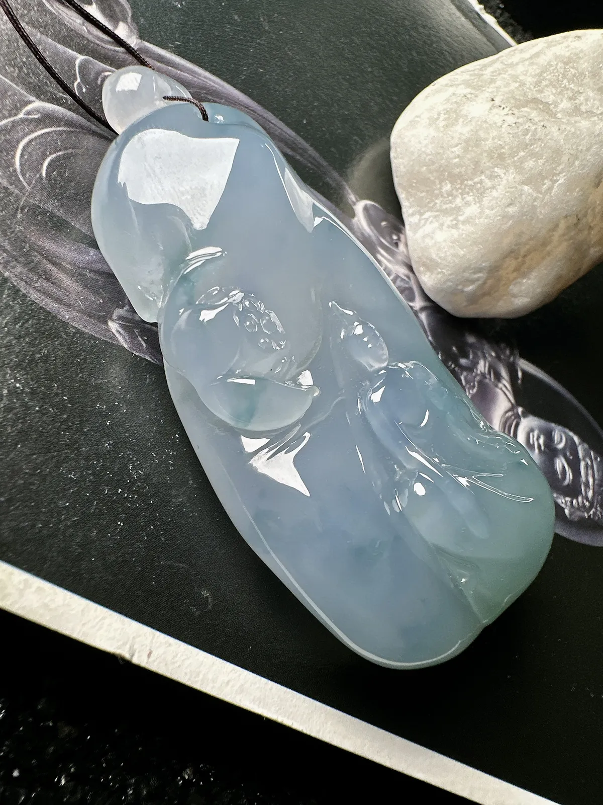 【冰种胶块随形悟道】实物冰感非常强，冰润细腻，通透感强，起胶感强，推荐入手