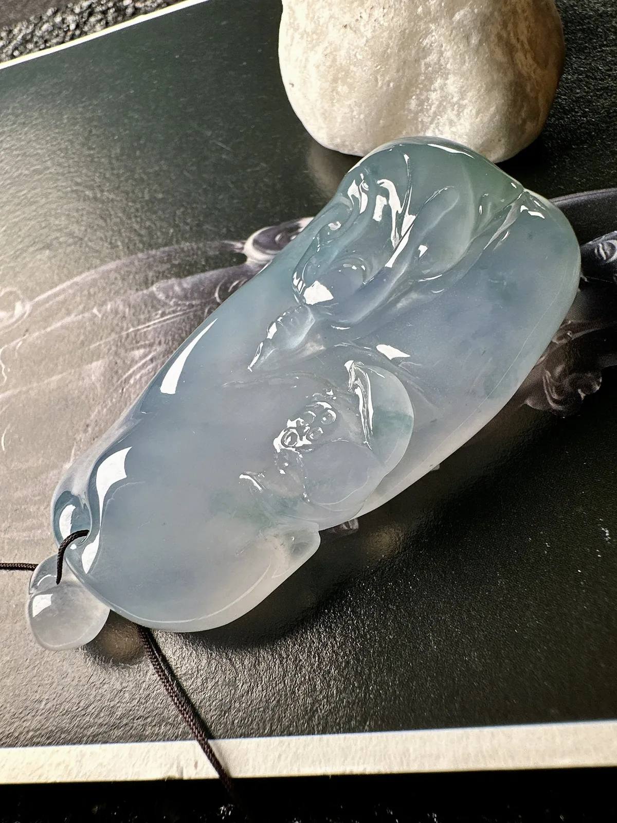 【冰种胶块随形悟道】实物冰感非常强，冰润细腻，通透感强，起胶感强，推荐入手