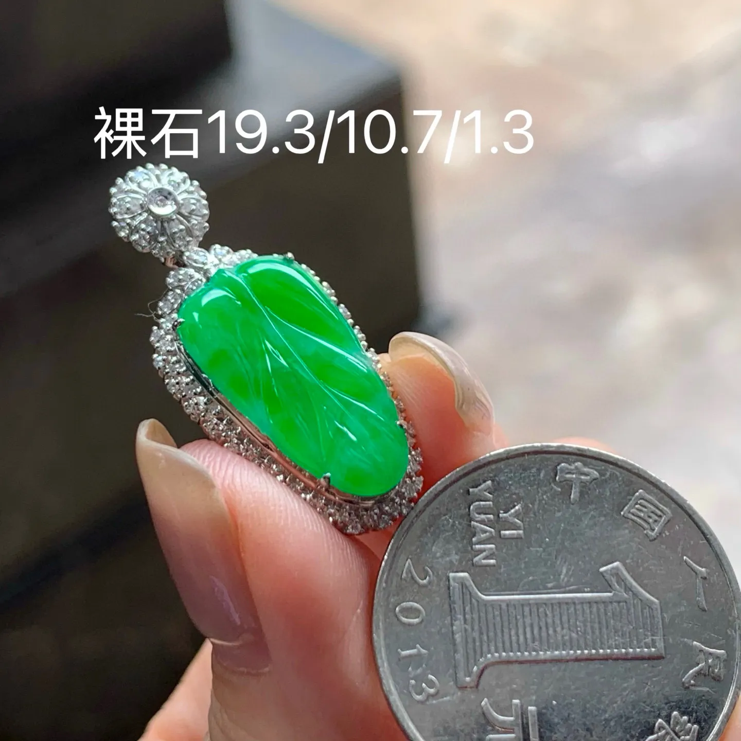 阳绿玉叶
真金镶嵌 精致