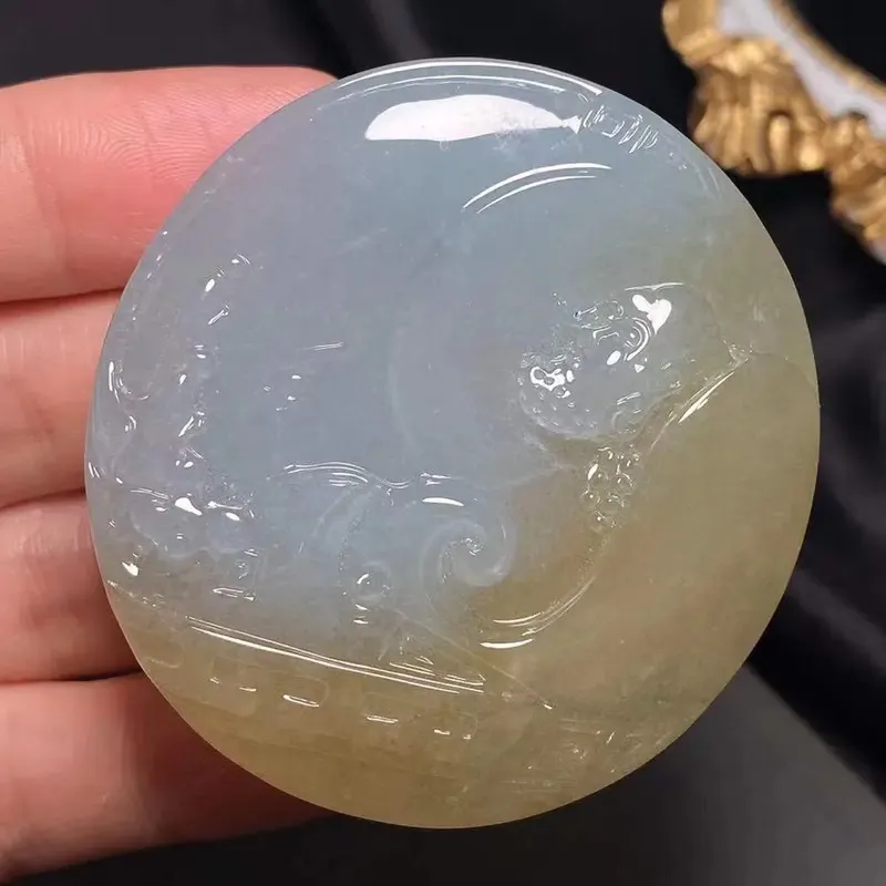 缅甸翡翠A贷，罗汉达摩，一生平安，幸福长久，平平安安，上身效果大气