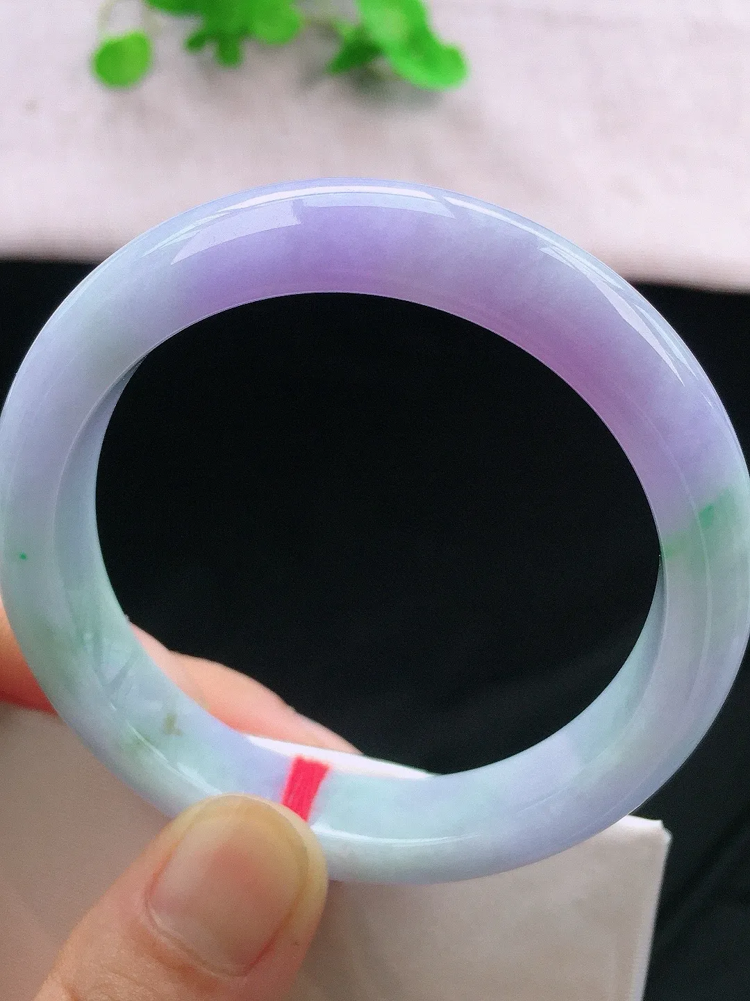 正圈54-55可戴，种老水足，尺寸55/11.8/8.3mm，紫罗兰正圈翡翠手