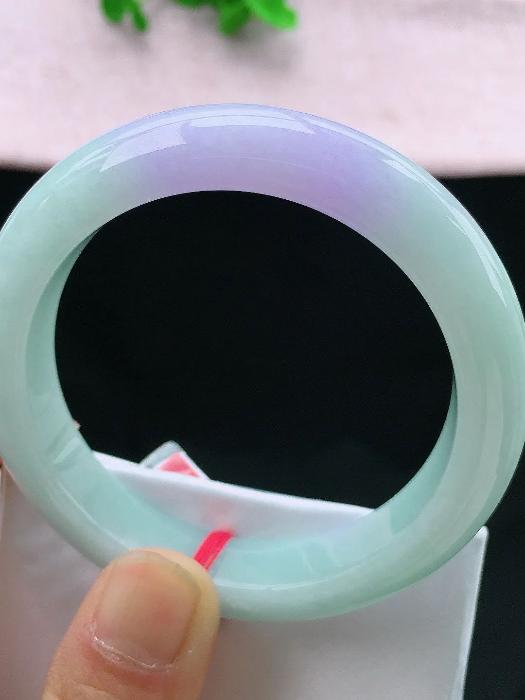正圈55-56可戴，种老水足，尺寸55.8/12.2/9.5mm，紫罗兰正圈翡翠手镯