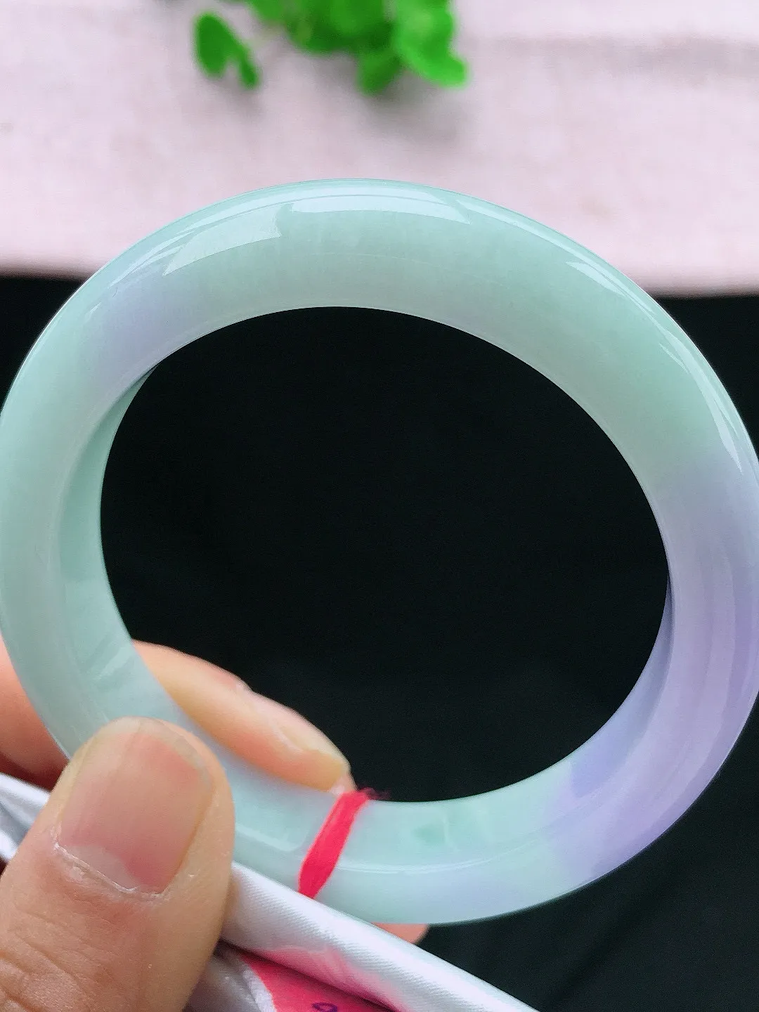 正圈55-56可戴，种老水足，尺寸55.8/12.2/9.5mm，紫罗兰正圈翡翠手镯