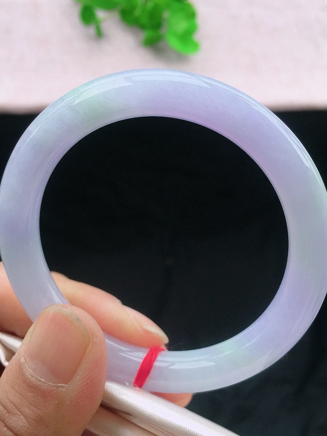 正圈53-54可戴，种老水足，尺寸52/8.5/8.5mm，紫罗兰圆条翡翠手镯
