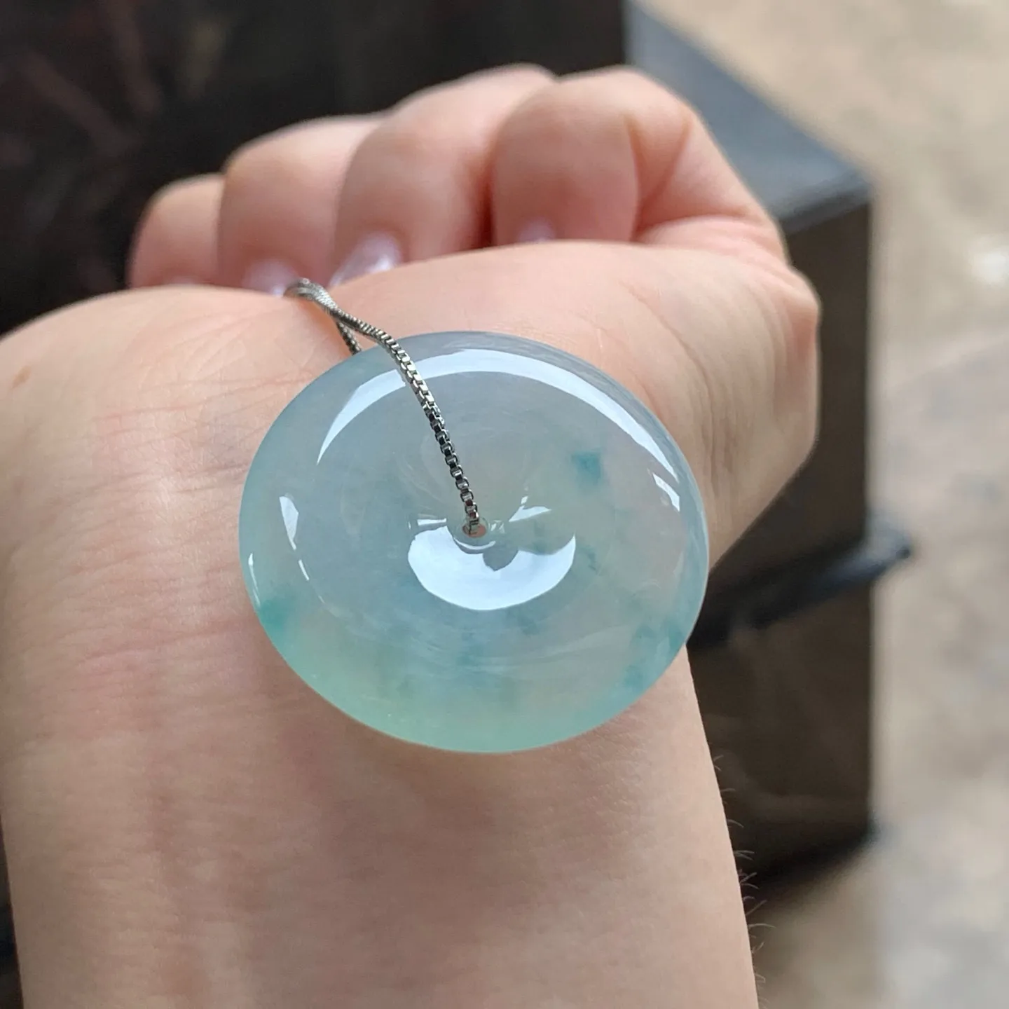 糯冰飘花平安扣
 平安顺遂～