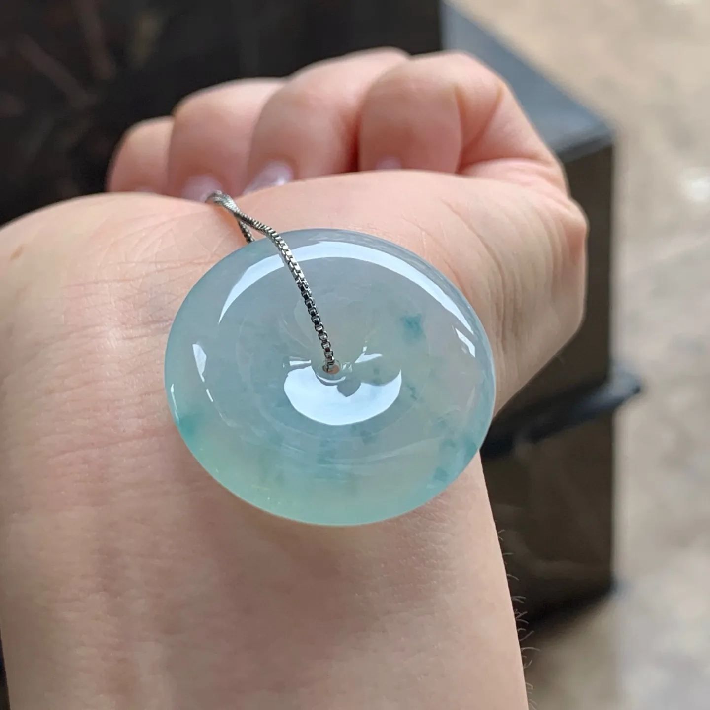 糯冰飘花平安扣
 平安顺遂～
