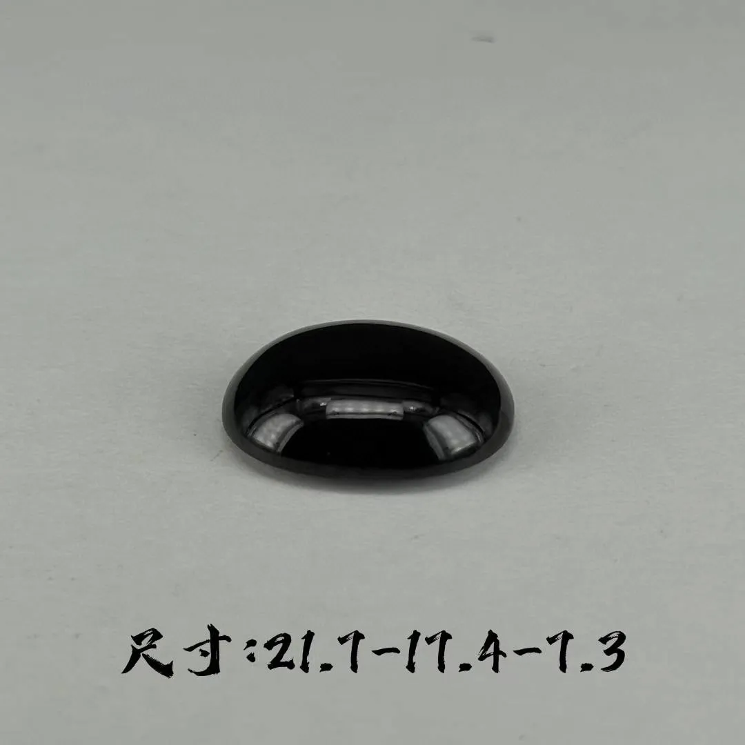 精品墨翠蛋面 种好色正 黑度极好 打灯通透 油性十足 尺寸21.7