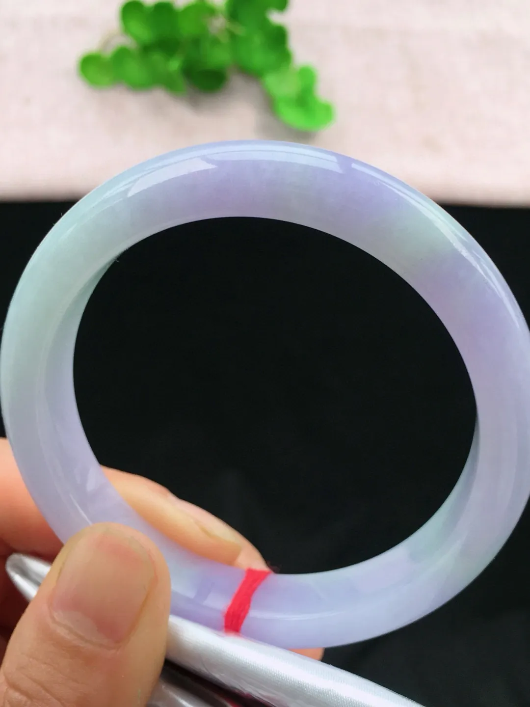 正圈56-57可戴，种老水足，尺寸56.5/10.9/8.3mm，紫罗兰正圈翡翠手镯