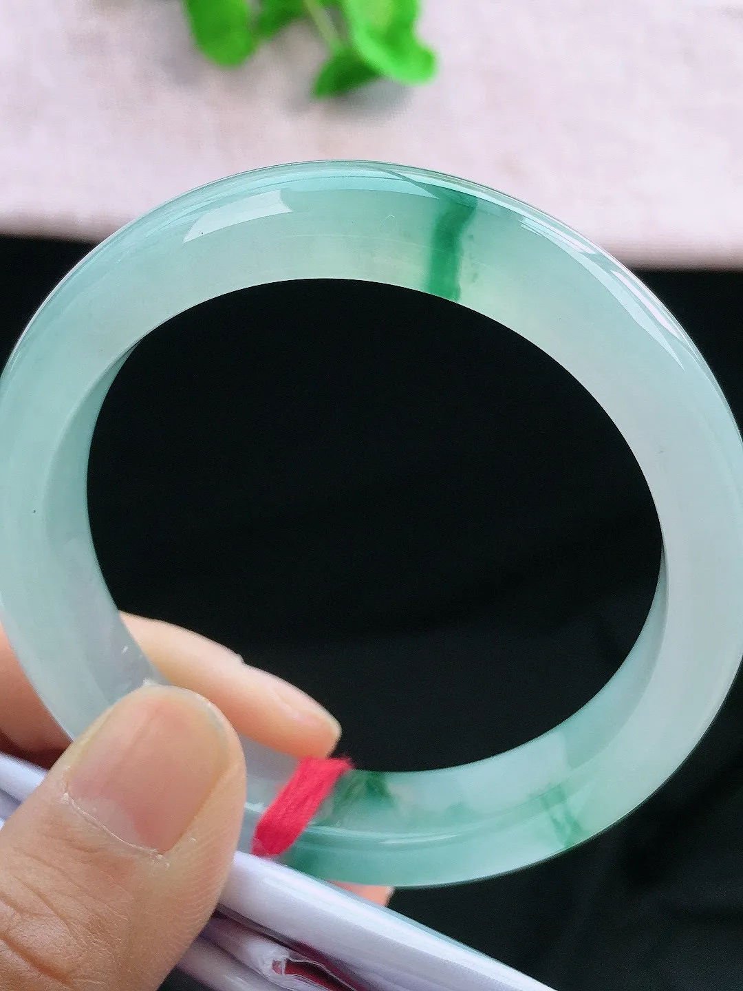 正圈58-59可戴，种老水足，尺寸58.3/13/8.5mm，冰飘花正圈翡翠手镯