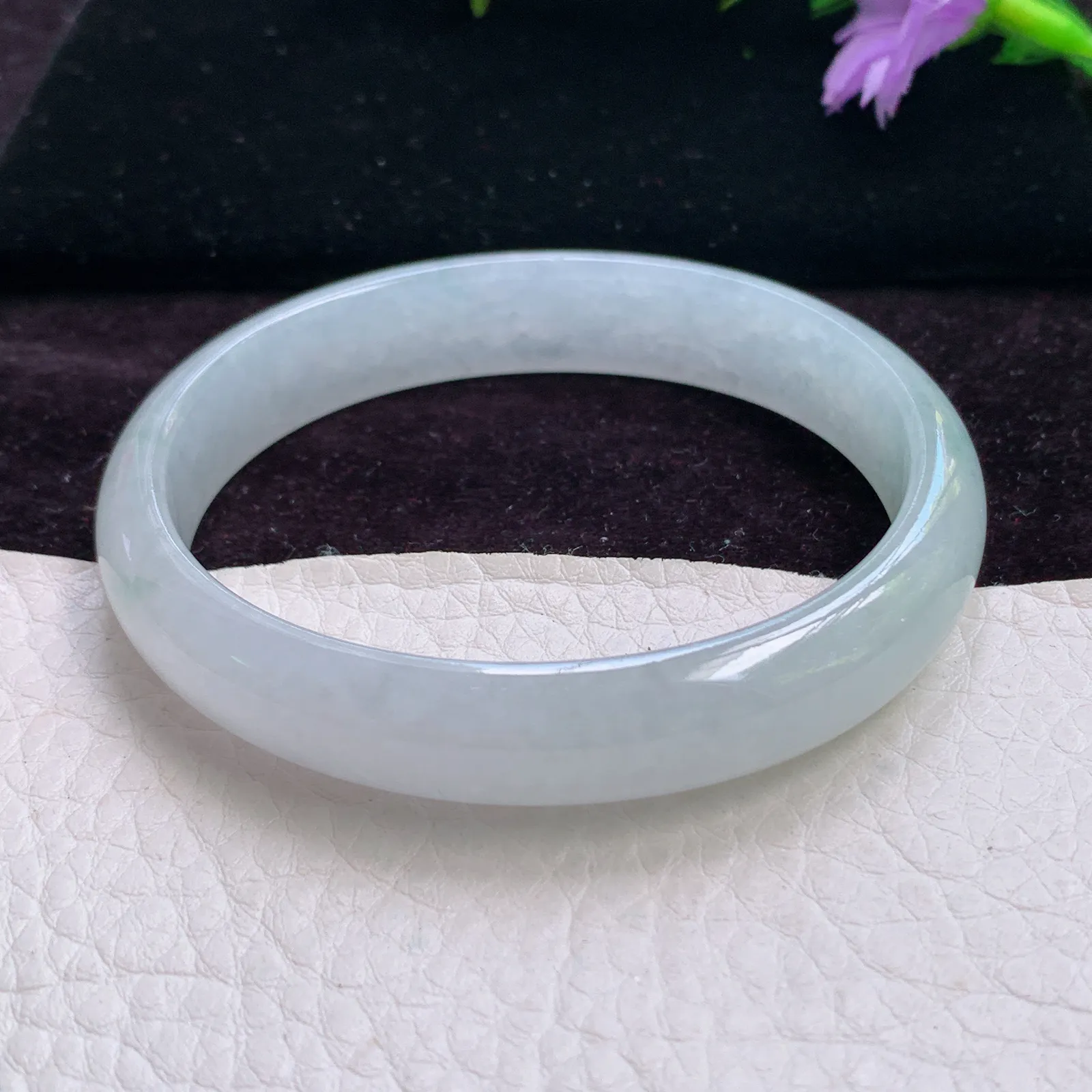 jx实拍57*50.5*11.8*6.1贵妃镯 天然缅甸翡翠手镯冰透蛋形玉镯子 贵气珠宝手环