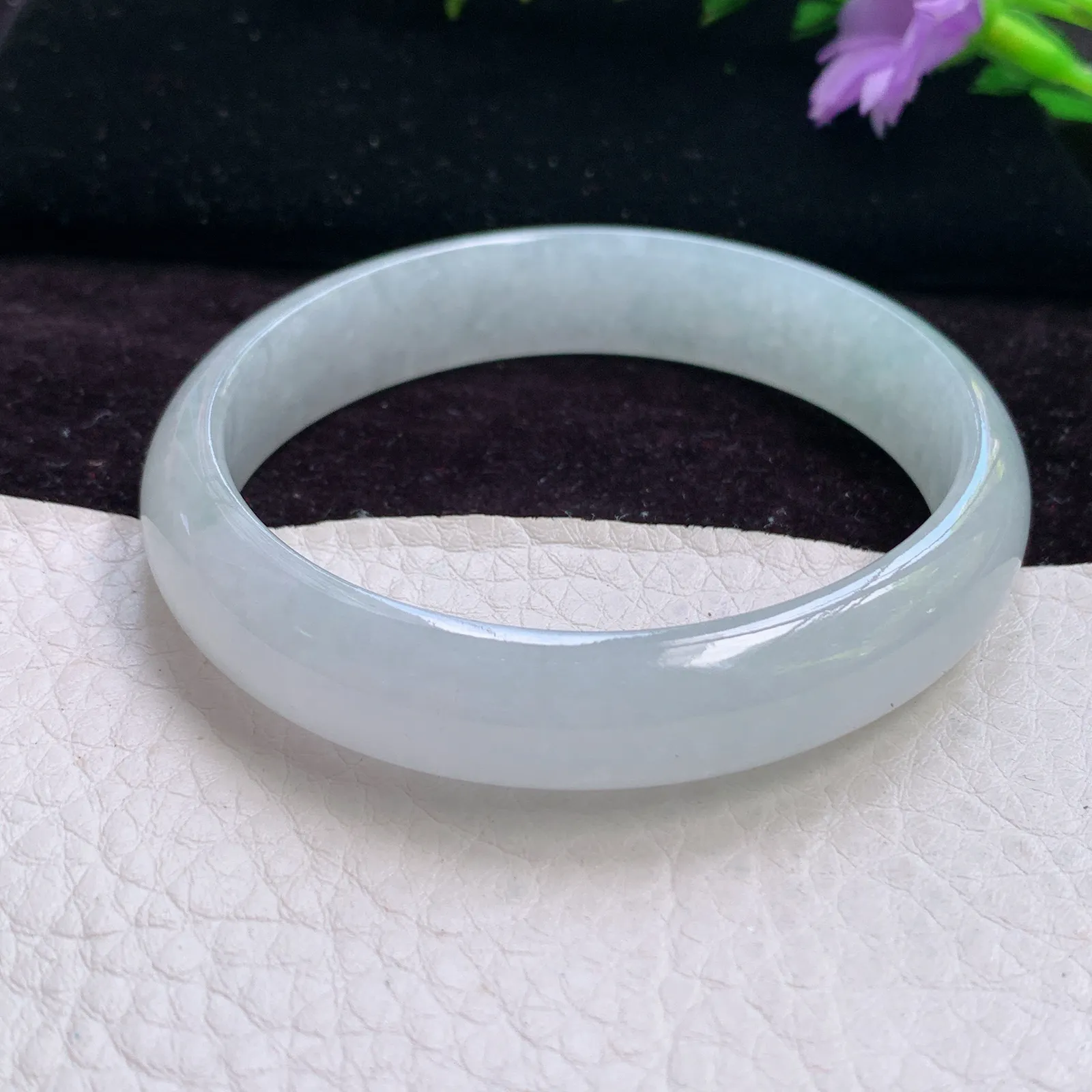 jx实拍57*50.5*11.8*6.1贵妃镯 天然缅甸翡翠手镯冰透蛋形玉镯子 贵气珠宝手环