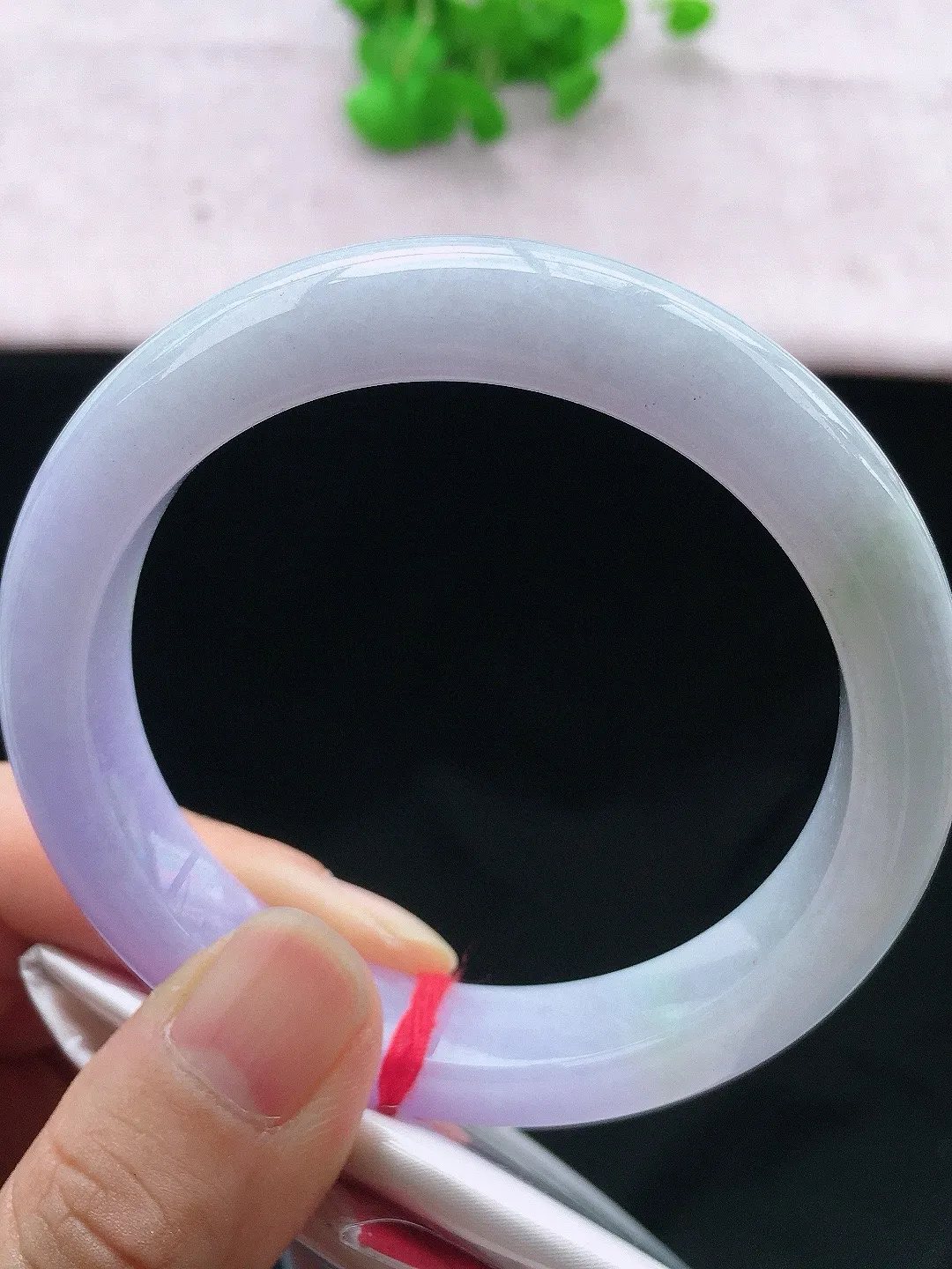 正圈56-57可戴，种老水足，尺寸56.8/12.2/8.9mm，紫罗兰正圈翡翠手镯
