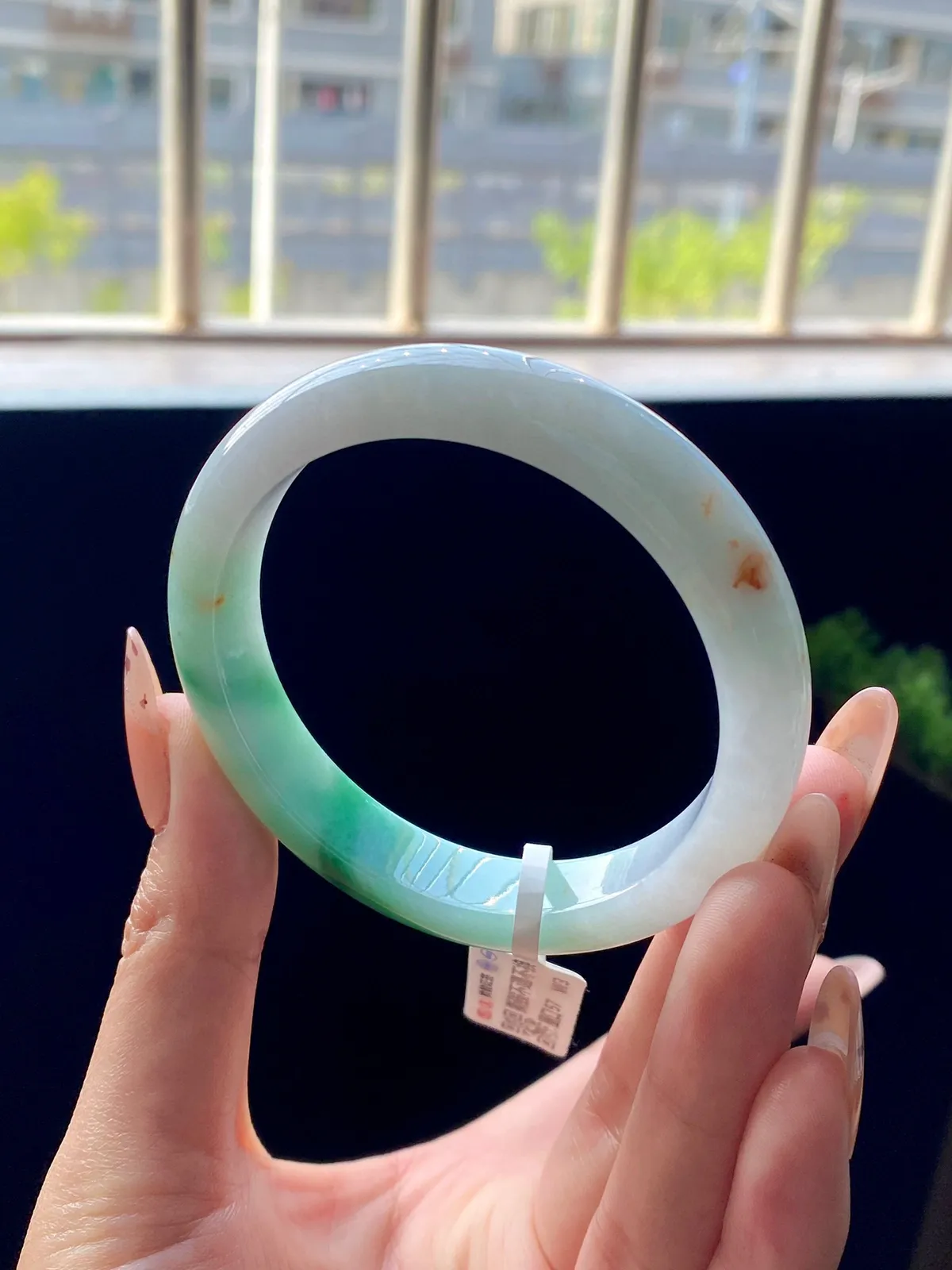 白底青洒金正圈成品
⭕️57-11.7-8