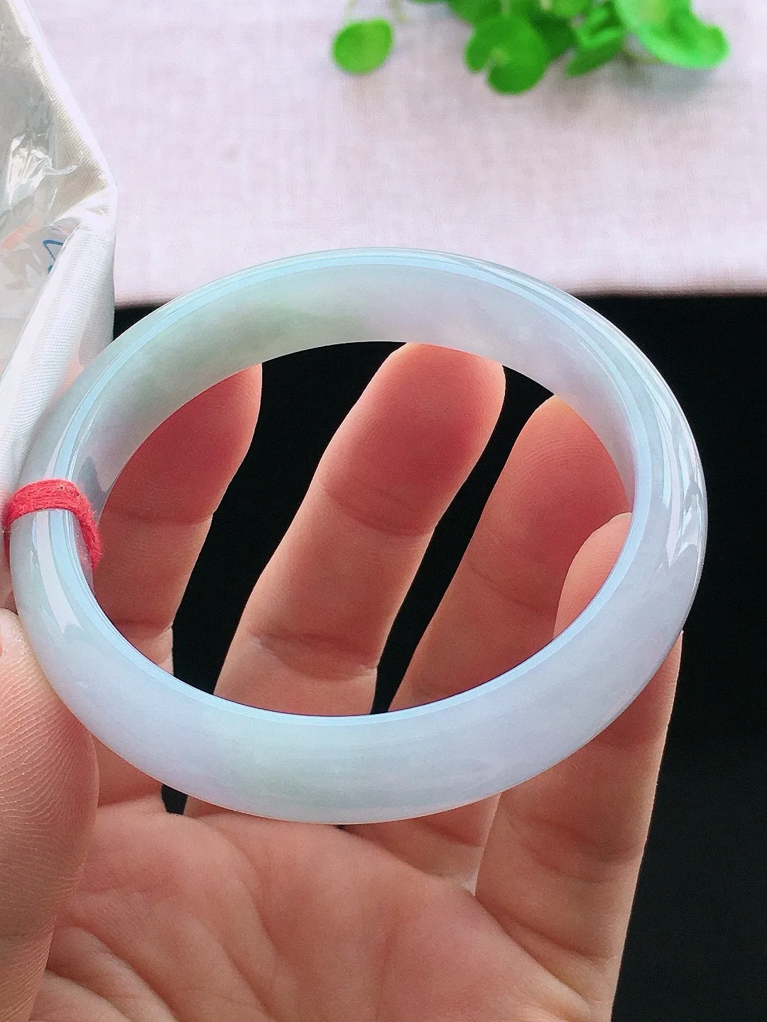 正圈57-58可戴，种老水足，尺寸57.6/12/7.3mm，紫罗兰正圈翡翠手镯