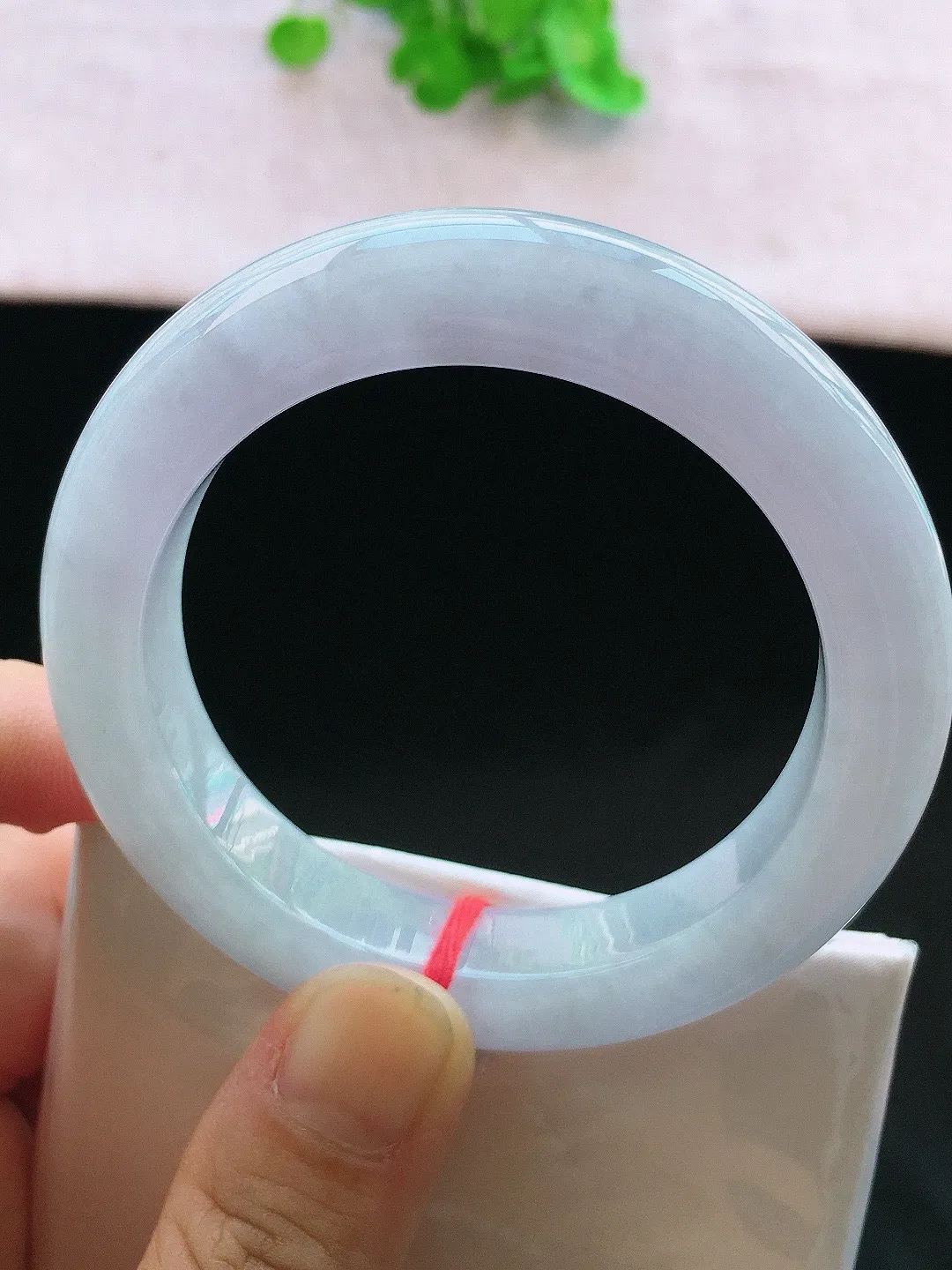 正圈53-54可戴，种老水足，尺寸54/12.3/9.8mm，紫罗兰正圈翡翠手镯