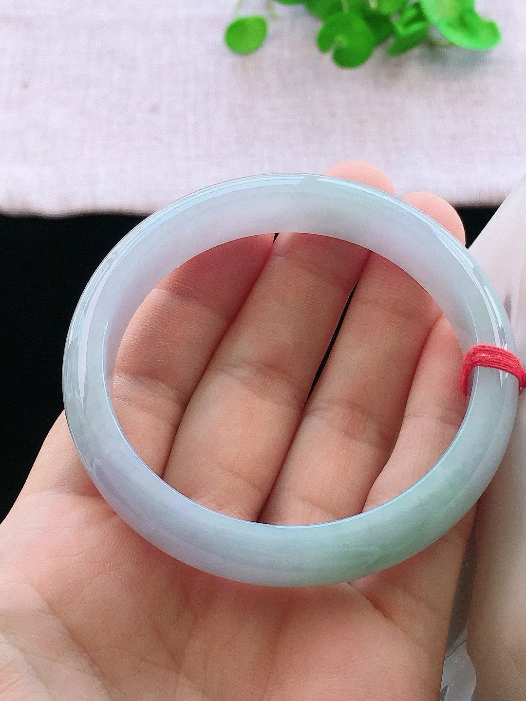 正圈57-58可戴，种老水足，尺寸57.6/12/7.3mm，紫罗兰正圈翡翠手镯