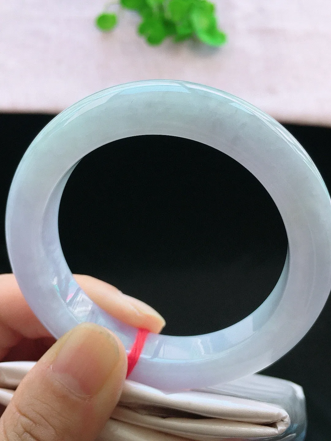 正圈53-54可戴，种老水足，尺寸54/12.3/9.8mm，紫罗兰正圈翡翠手镯