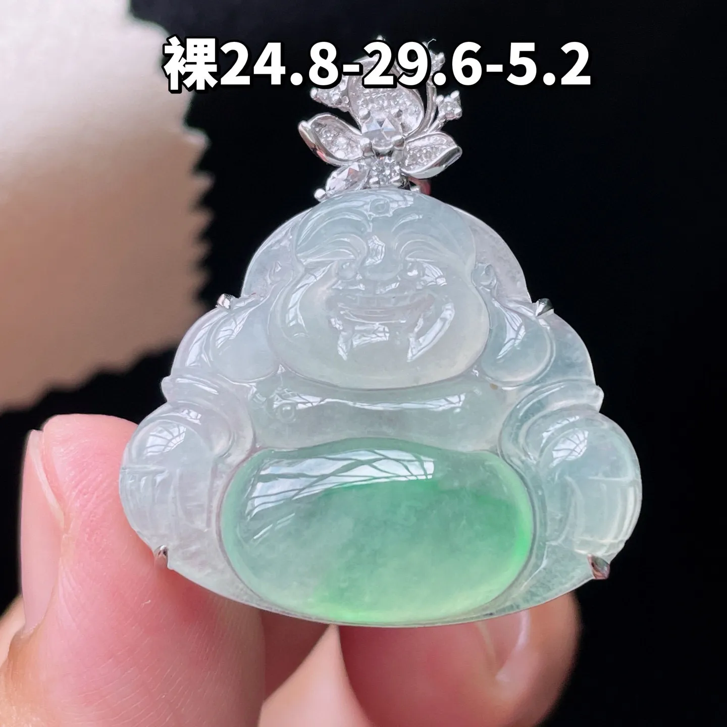 18K 冰种飘绿·佛公
 
裸24.8-28.6-5.2