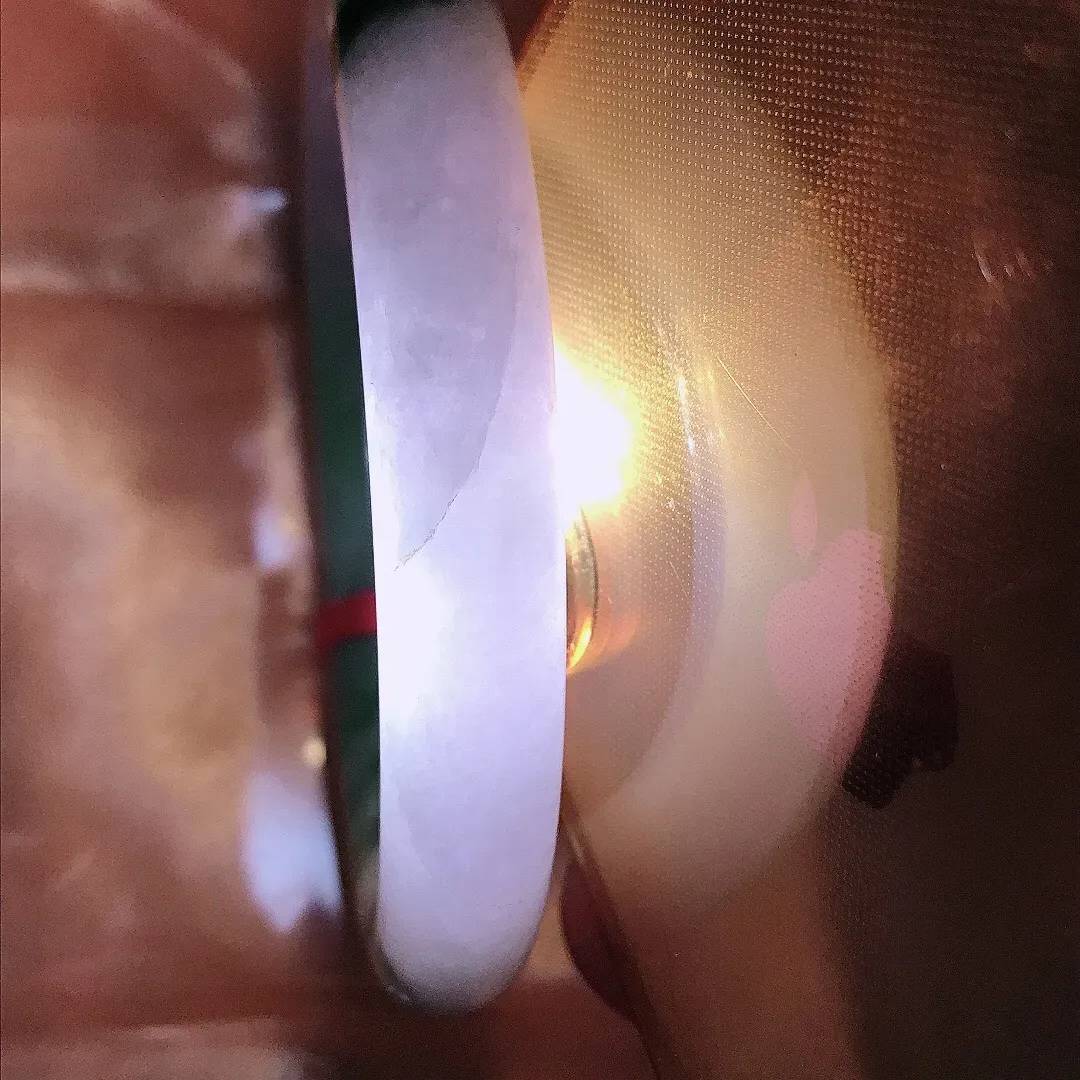 自然光60/10.8/10.5老坑精美温润飘花大圈口圆条手镯玉镯百搭