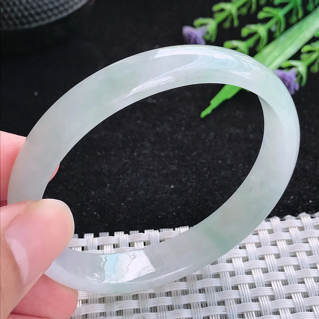 自然光58/49.5/12/5.8老坑冰胶水灵贵妃手镯玉镯百搭