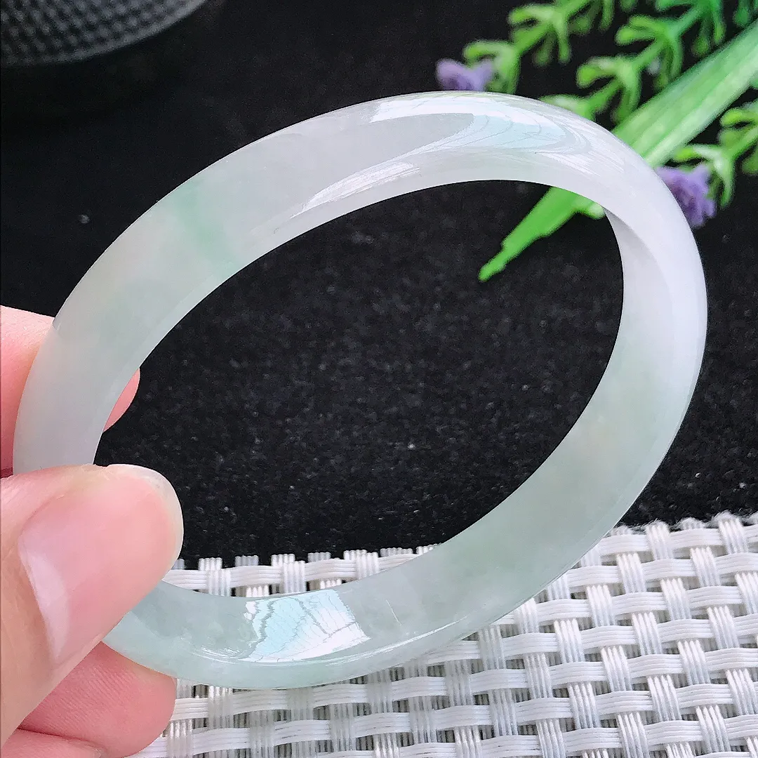 自然光58/49.5/12/5.8老坑冰胶水灵贵妃手镯玉镯百搭