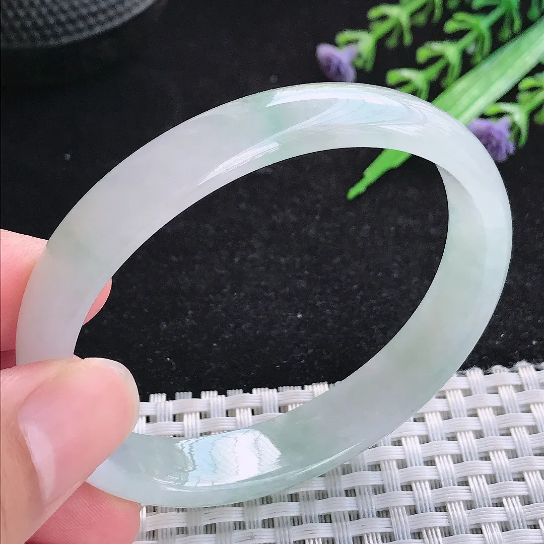 自然光58/49.5/12/5.8老坑冰胶水灵贵妃手镯玉镯百搭