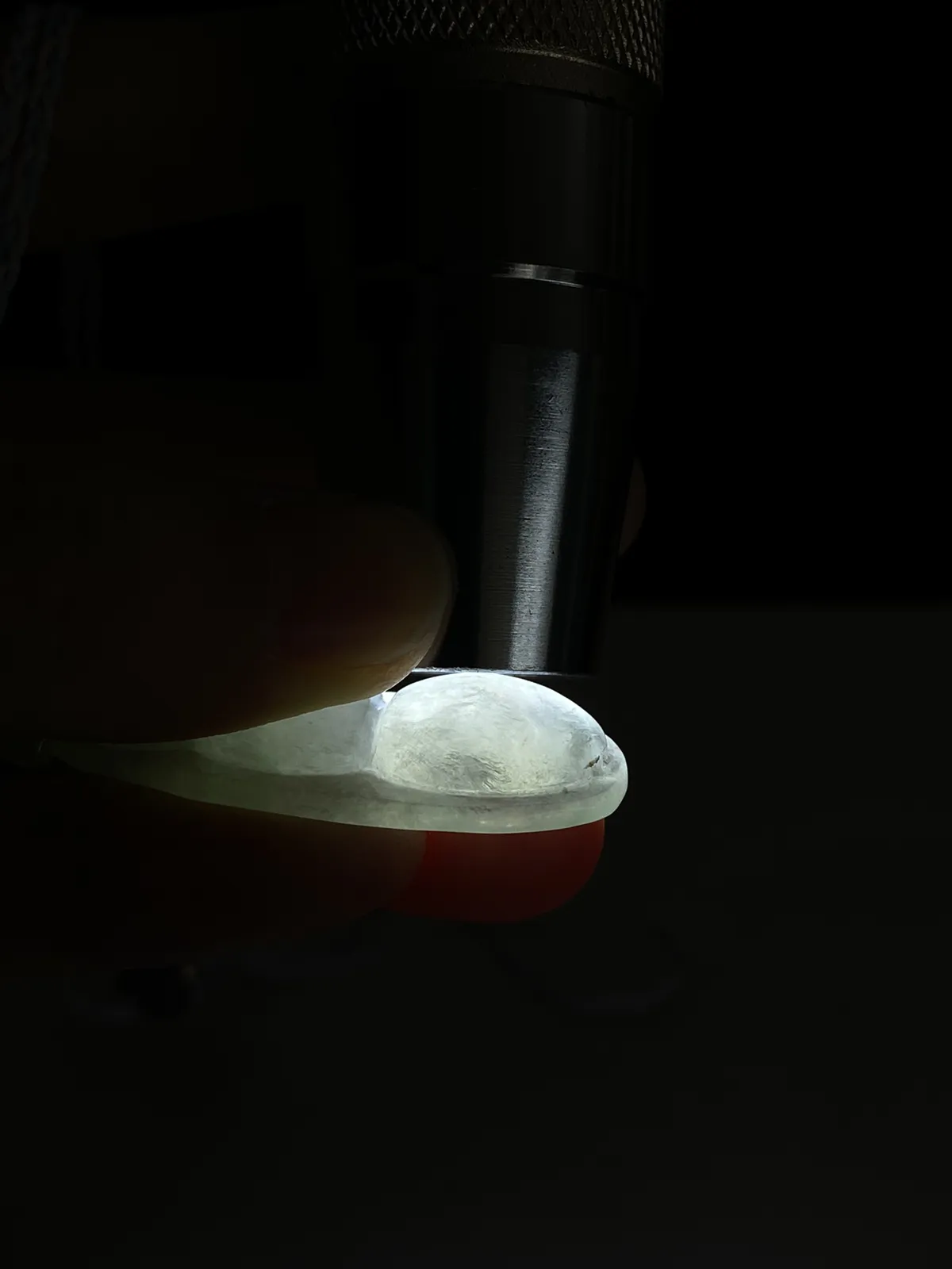 翡翠冰糯种淡绿色福豆