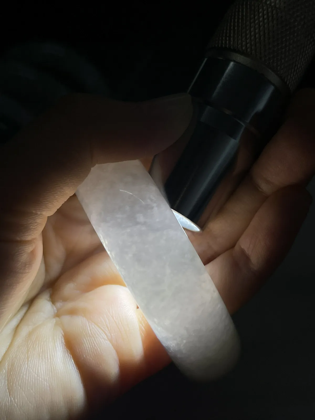 正圈57圈口，翡翠冰糯种飘花手镯